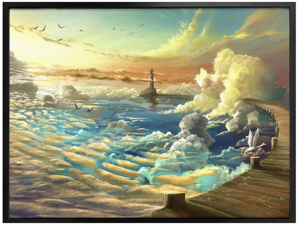 Wall-Art Poster Wandposter »Surrealismus St.), Bild (1 Bild, Wandbild, des Ufer Poster, online Schriftzug, kaufen Himmels«