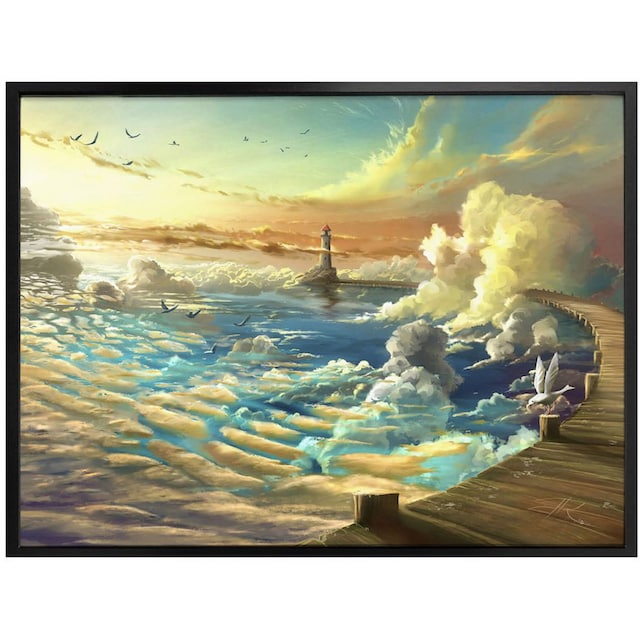 Wall-Art Poster »Surrealismus Bild Ufer des Himmels«, Schriftzug, (1 St.),  Poster, Wandbild, Bild, Wandposter online kaufen