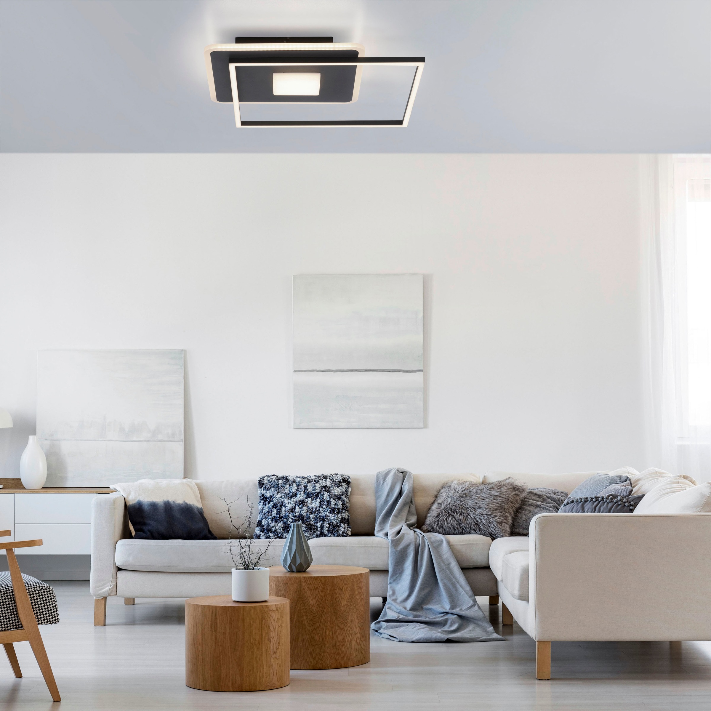 JUST LIGHT LED Deckenleuchte »DOMINO«, 1 flammig, Leuchtmittel LED-Board günstig online kaufen