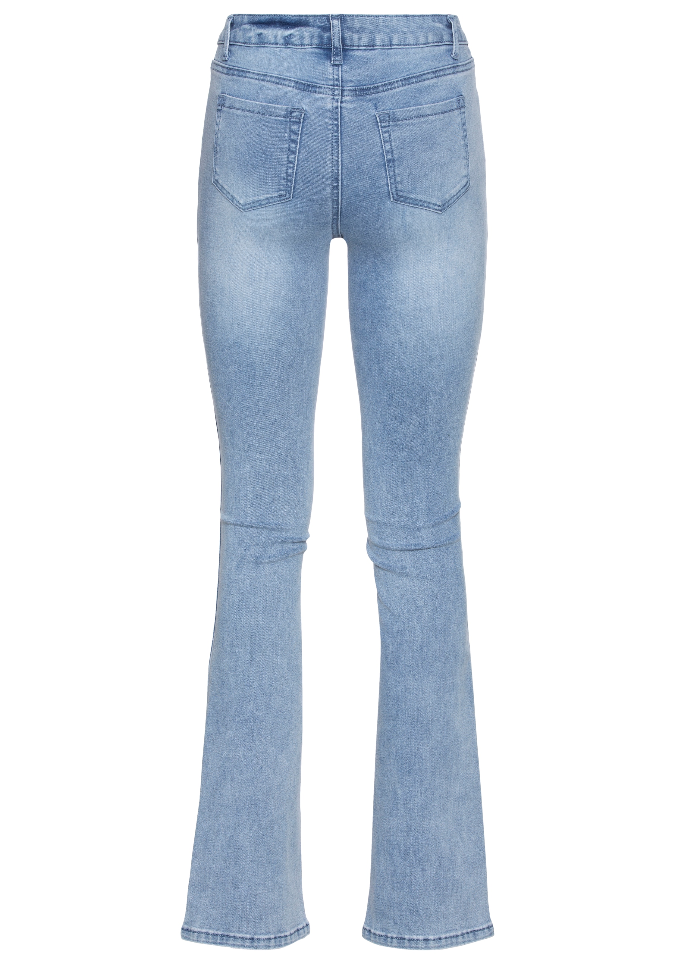 Arizona Bootcut-Jeans »Ultra-Stretch«, normale Passform, Baby-Bootcut, Used-Look-Waschung