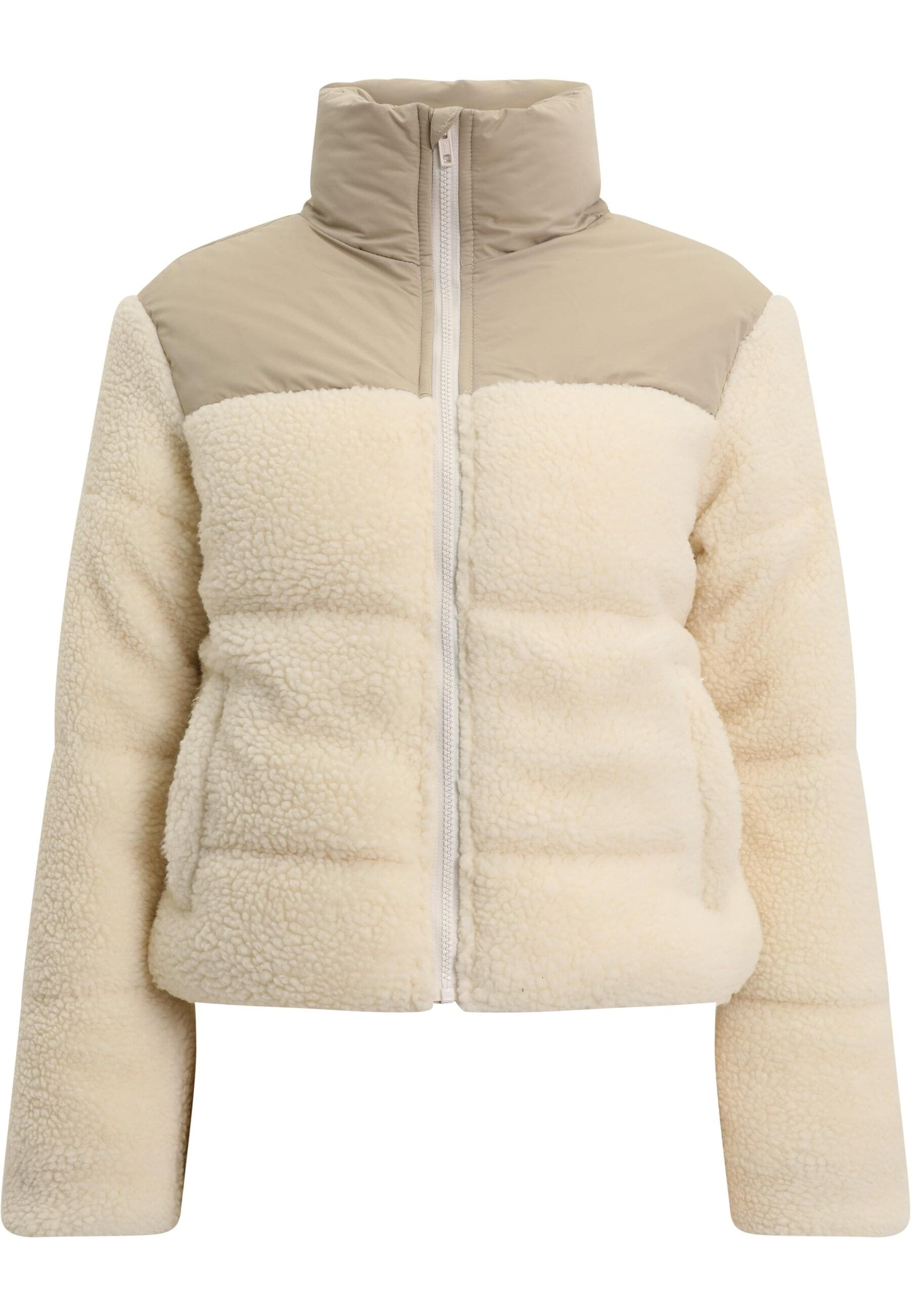 URBAN CLASSICS Winterjacke »Urban Classics Damen Ladies Short Sherpa Mix Puffer Jacket« 1 Stk. tlg. ohne Kapuze