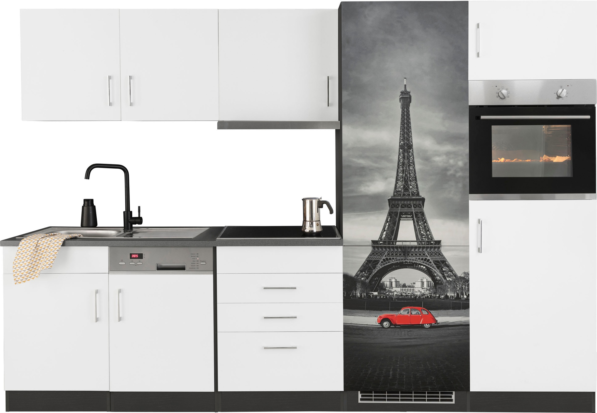 HELD MÖBEL Küchenzeile »Paris«, mit E-Geräten, Breite 290 cm günstig online kaufen