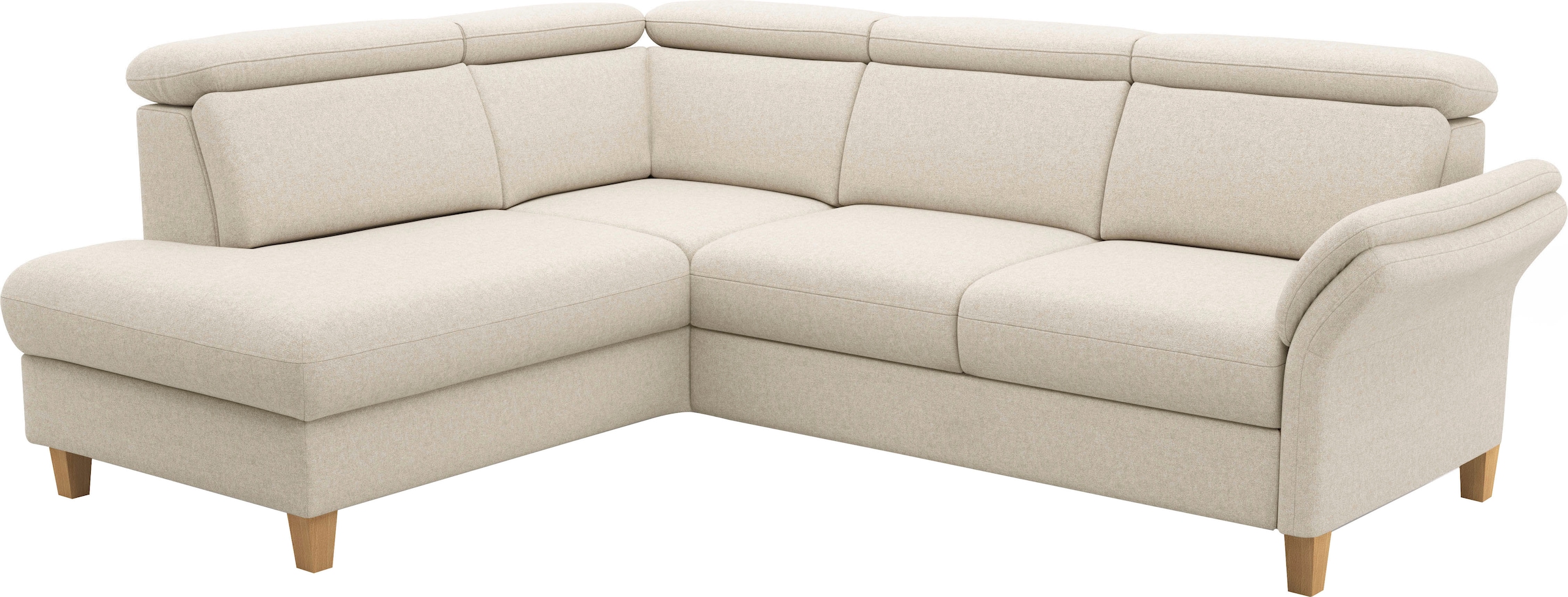 Home affaire Ecksofa »Glendale, L-Form« inkl. Kopfteilverstellung, wahlweise mit Vorziehsitz und Bettkasten