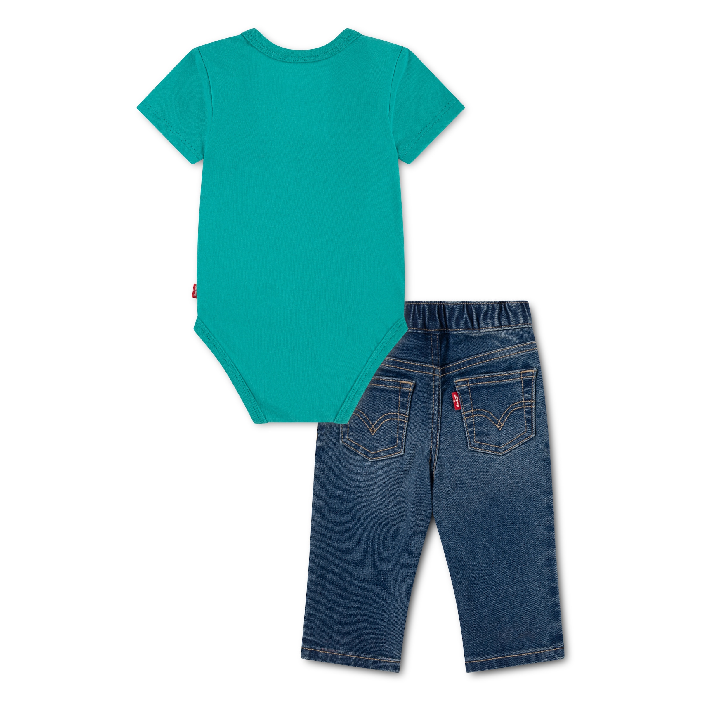 Levi's® Kids Body & Hose »LVB CORE TEE & DENIM PANT SET« Set, 2 Kurzarmbody mit Logoprint und Rundhalsausschnitt