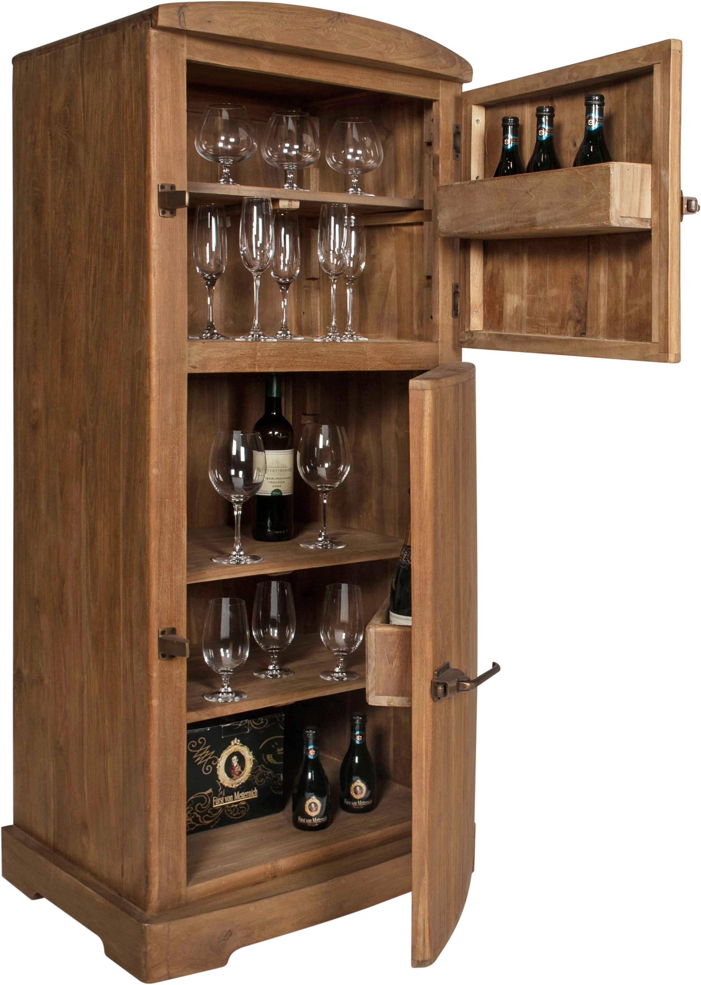 SIT Barschrank »Seadrift«, recyceltes Teak-Altholz in Kühlschrankoptik, Breite 154 cm, Vintage