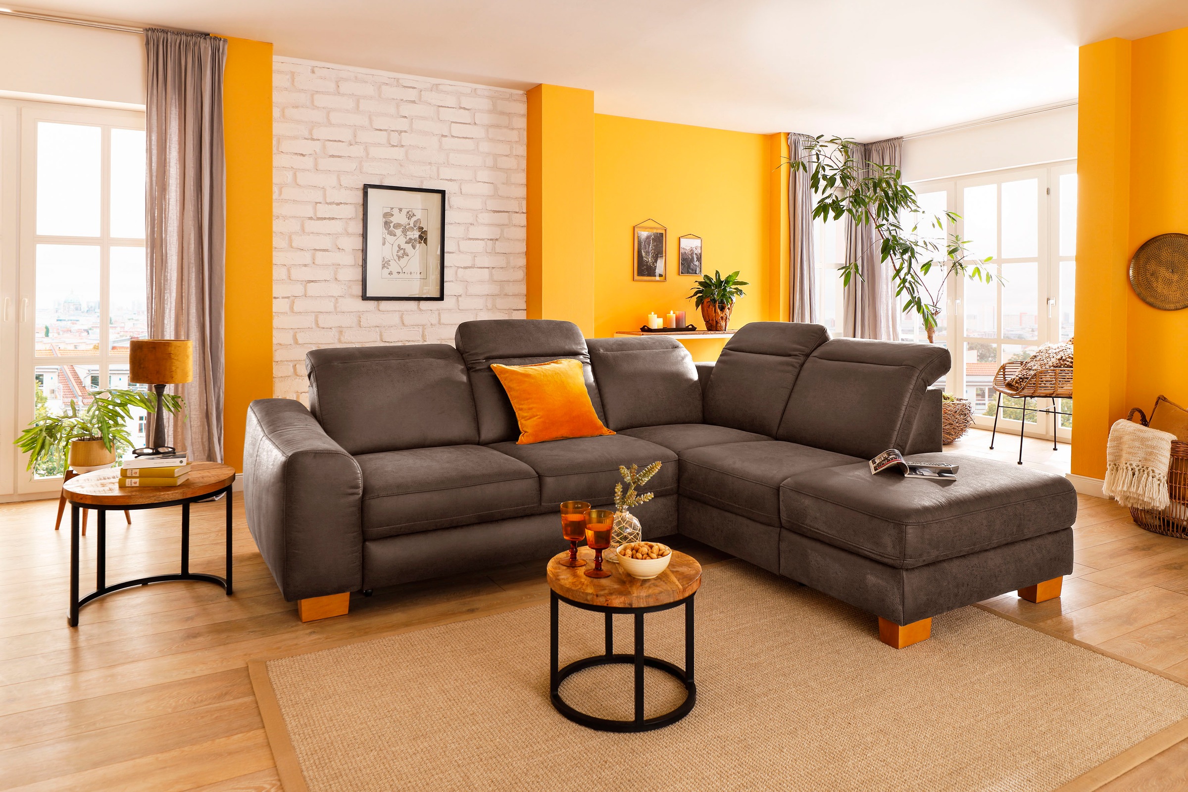 Home affaire Ecksofa »Dundee L-Form« wahlweise mit Kopfteilverstellung und günstig online kaufen