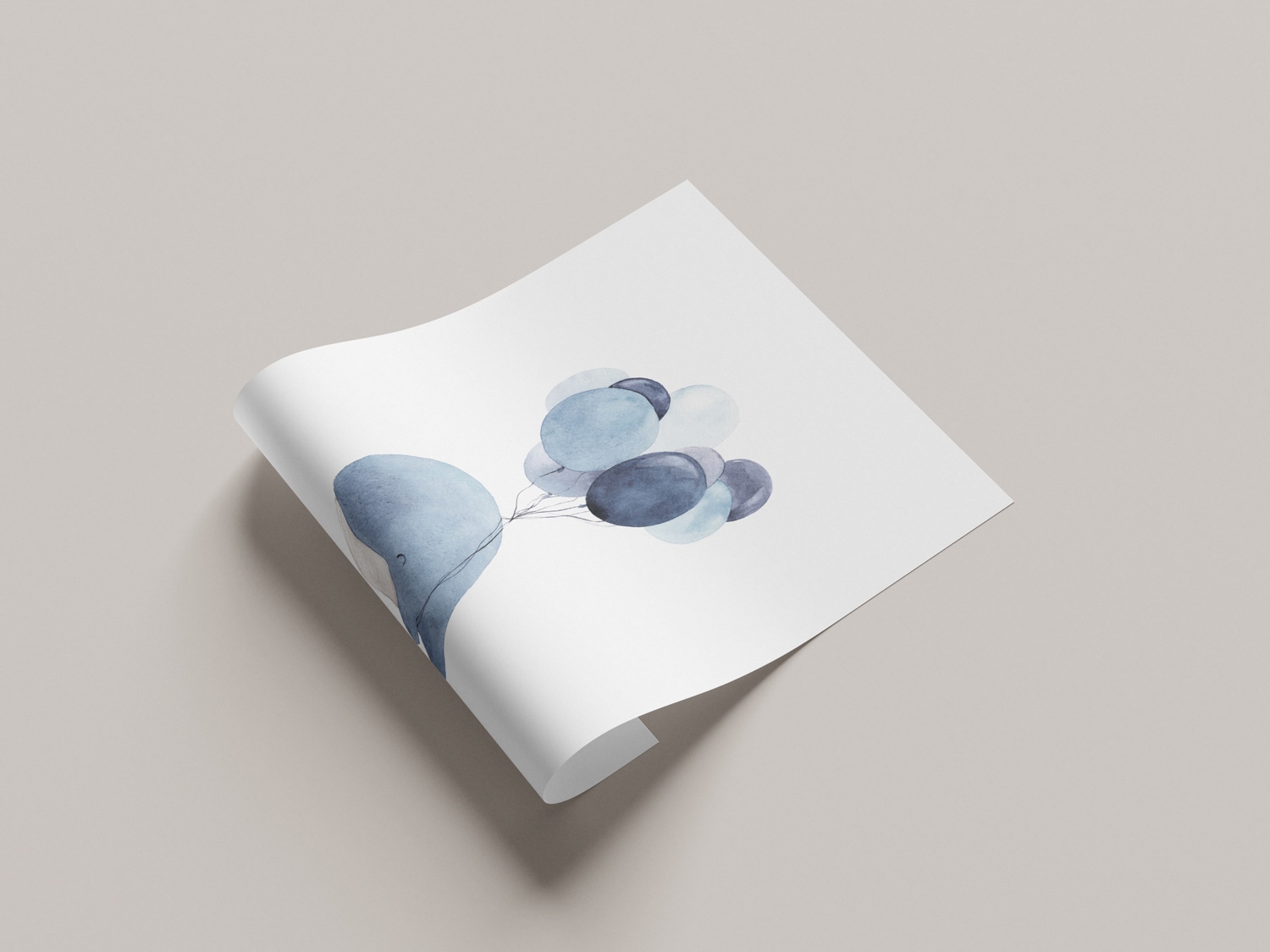 Lüttenhütt Poster »Wal mit Luftballons«, Fantasy-Luftballon-Tiere-Wassertiere, (1 St.), HD Premium Druck