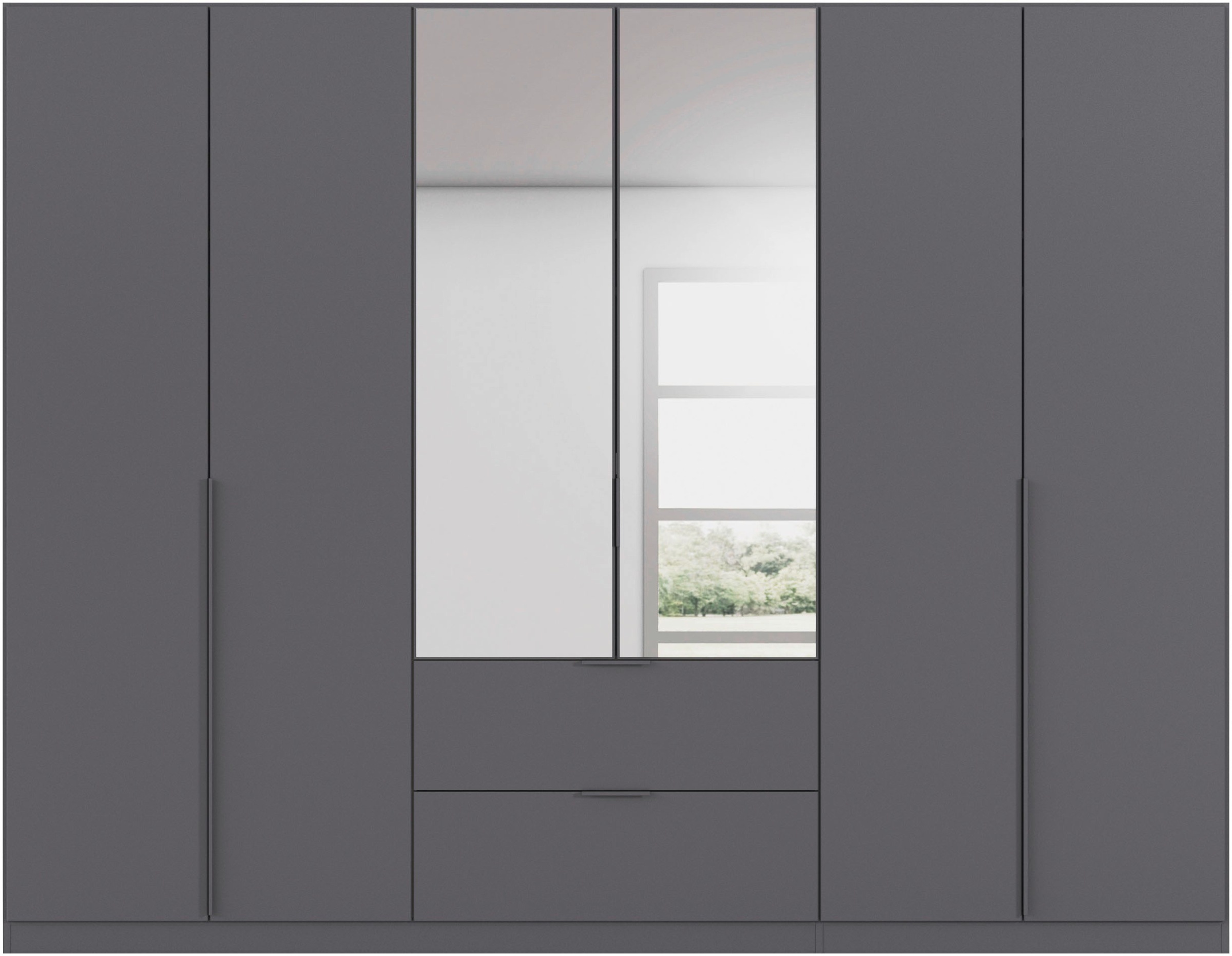 rauch Drehtürenschrank »Kleiderschrank Schrank Garderobe AGORDO mit Dekor- oder Hochglanzfront«, (in zwei Griff-Farben mit Dekor- oder Hochglanzfront), mit Außenschubkästen, in 6 Breiten und 2 Höhen MADE IN GERMANY