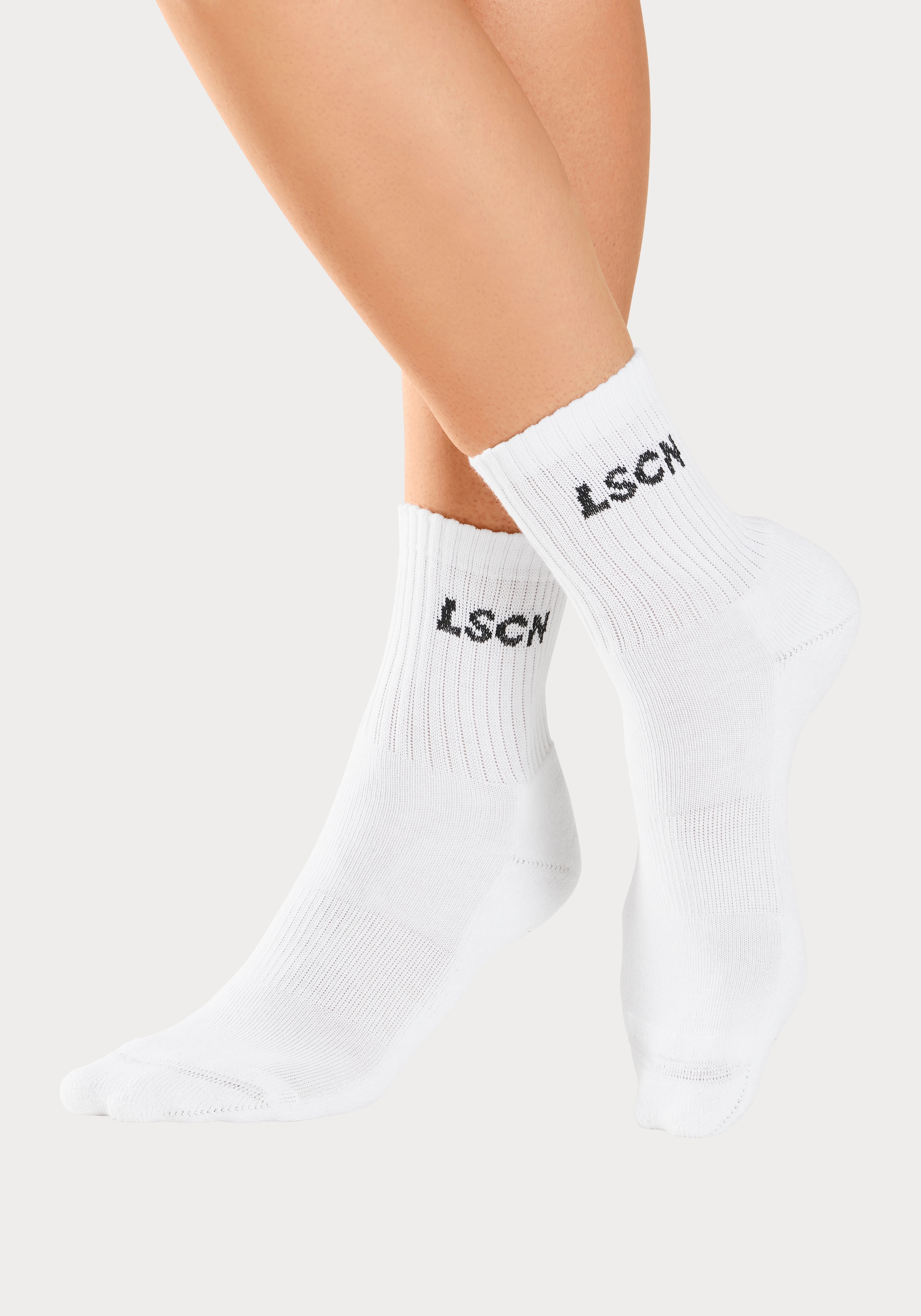 LSCN by LASCANA Tennissocken Packung, 2 Paar tlg. mit  Halbfußfrottee