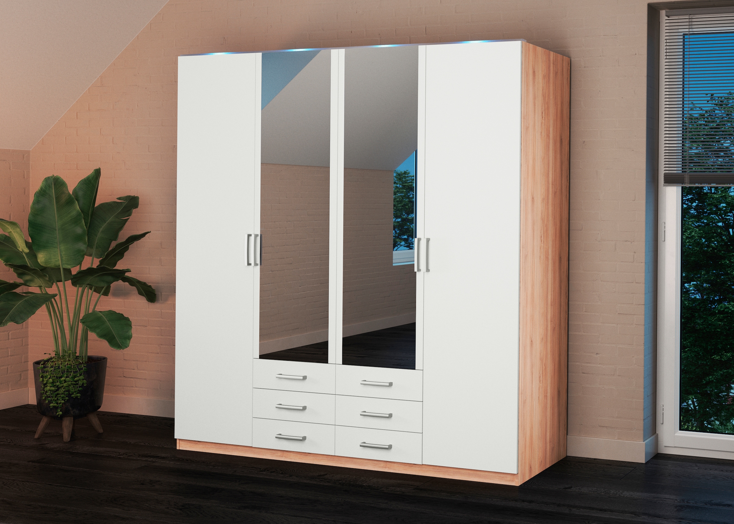 priess Kleiderschrank "Amsterdam" mit oder ohne LED-Beleuchtung günstig online kaufen