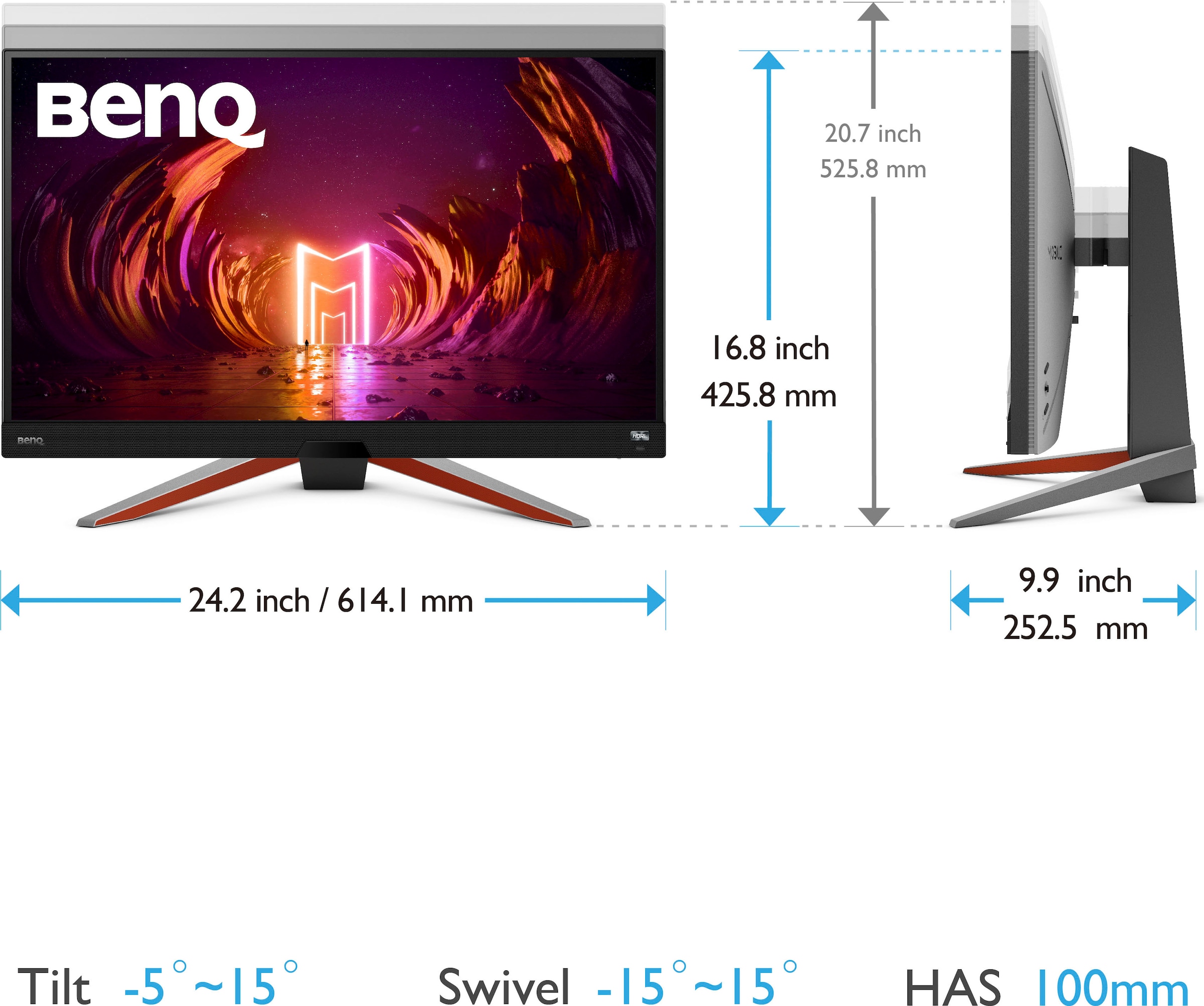 BenQ Gaming-Monitor »MOBIUZ EX2710Q«, 69 cm/27 Zoll, 2560 x 1440 px, WQHD, 1 ms Reaktionszeit, 165 Hz