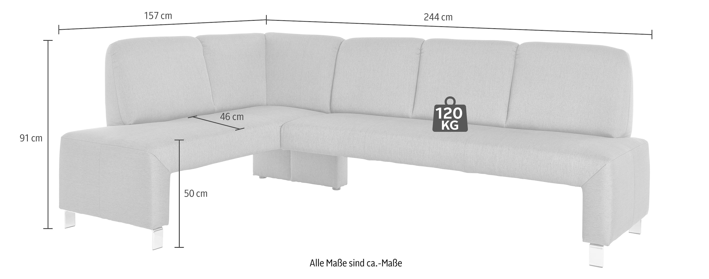 exxpo - sofa fashion Eckbank "Intenso, viele Bezugsstoffe Cord, Leder, Stru günstig online kaufen