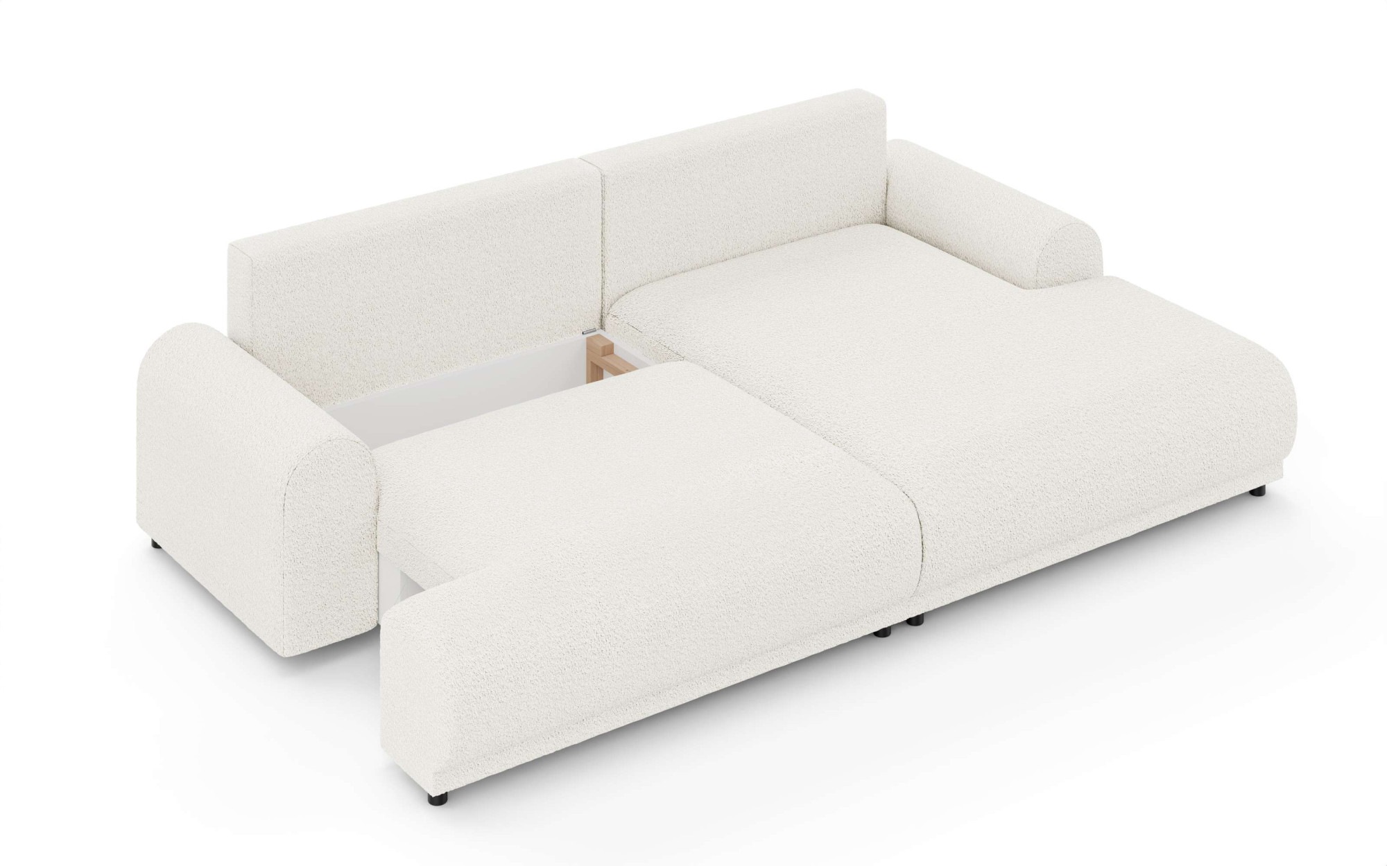 INOSIGN Ecksofa »Marsby, mit Bettfunktion und Bettkasten, Maße: B/H/T 242/65/145 cm«, L-Form mit Wellenunterfederung, Recamiere links oder rechts bestellbar