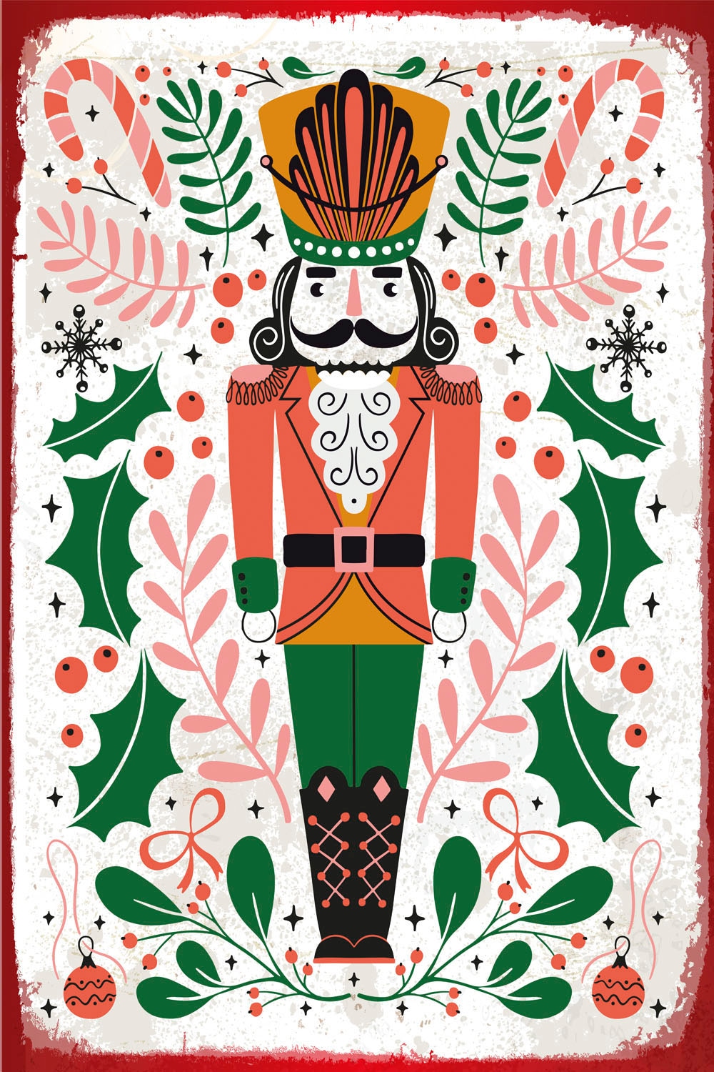 queence Metallbild »Nutcracker«, Weihnachten, (1 St.), Stahlschild, Blechschild, Weihnachten, Nussknacker