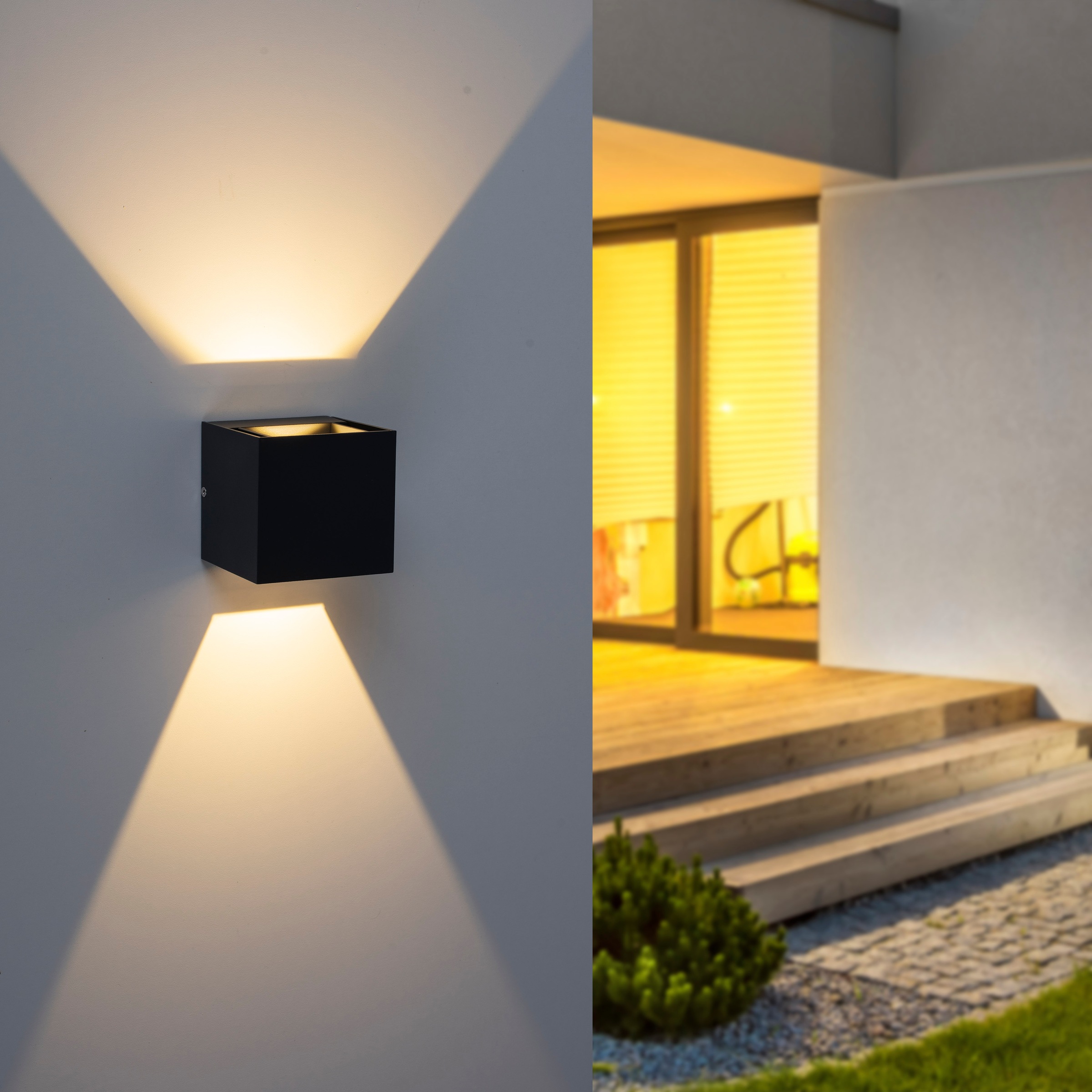 Paul Neuhaus LED Außen-Wandleuchte »BLOCK« LED-Board 1 Stk. Warmweiß IP54