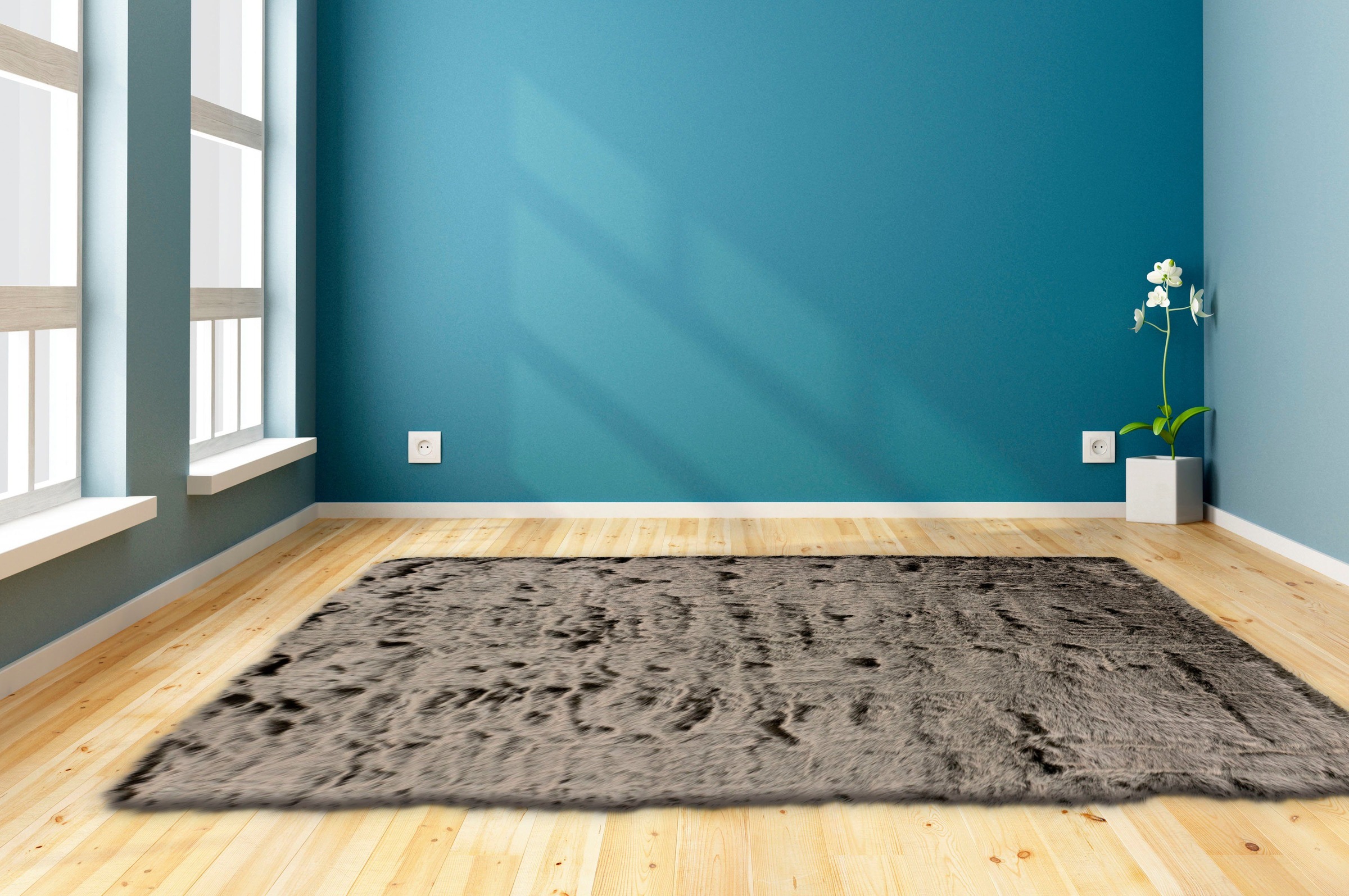 my home Hochflor-Teppich »Aysu«, rechteckig, 52 mm Höhe, einfarbiger Teppic günstig online kaufen