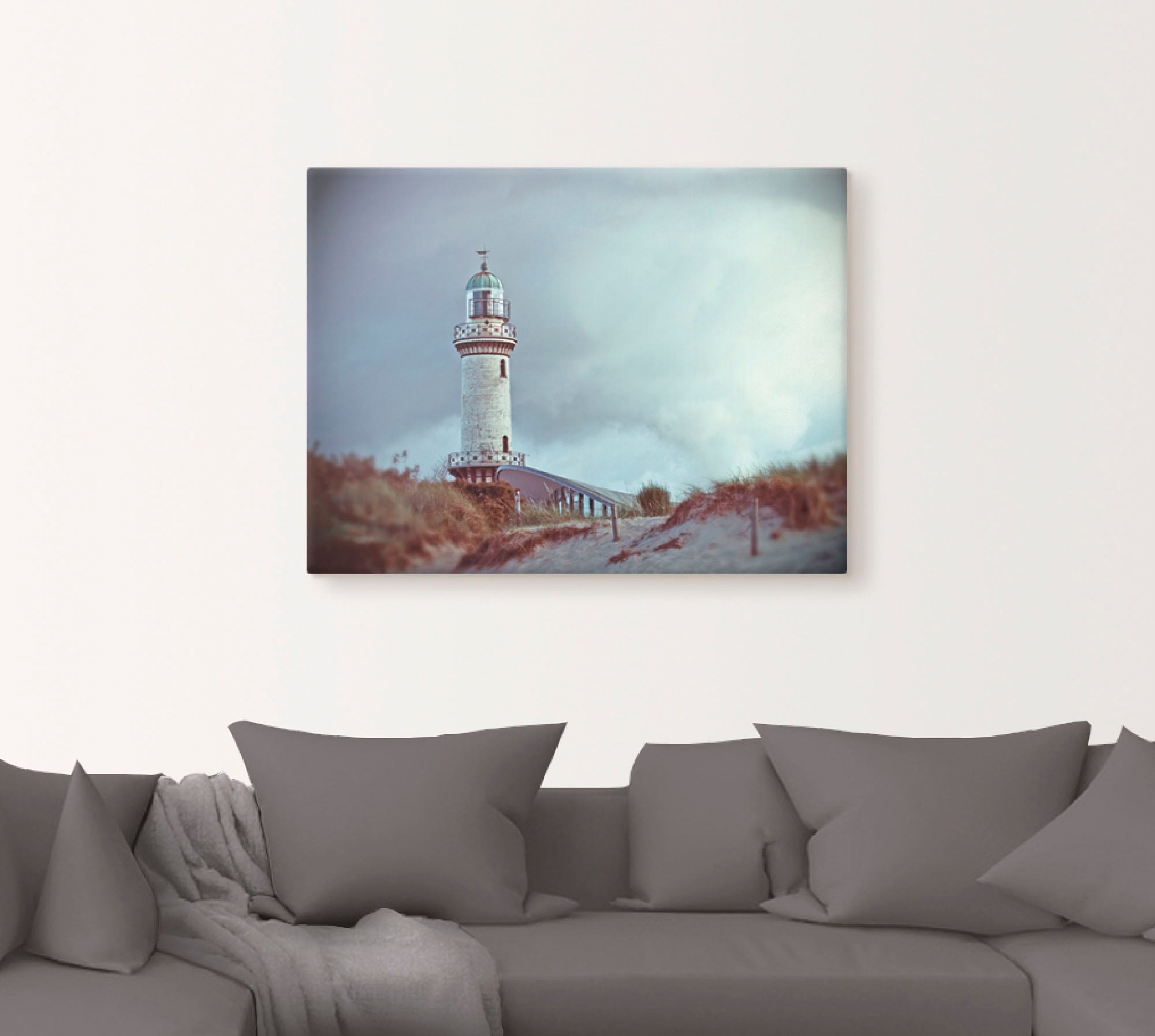 Artland Wandbild »Der Warnemünder Leuchtturm«, Gebäude, (1 St.), als Leinwandbild, Poster in verschied. Größen