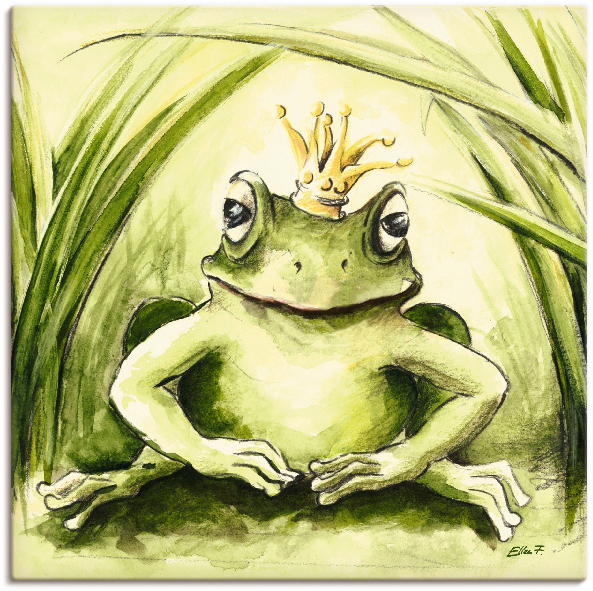 Märchen, als kaufen Geschichten Leinwandbild, (1 oder & Frosch«, Wandbild St.), Wandaufkleber Größen Poster online »Kleiner in Alubild, Artland versch.