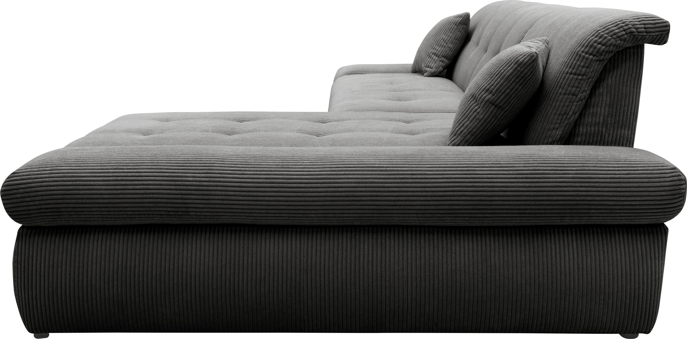 DOMO collection Ecksofa »Moric Luxus - B/T/H 300/172/80 cm, XXL-Format«, L-Form, 140kg Belastung/Sitz, in Cord, Chenille, Kunstleder