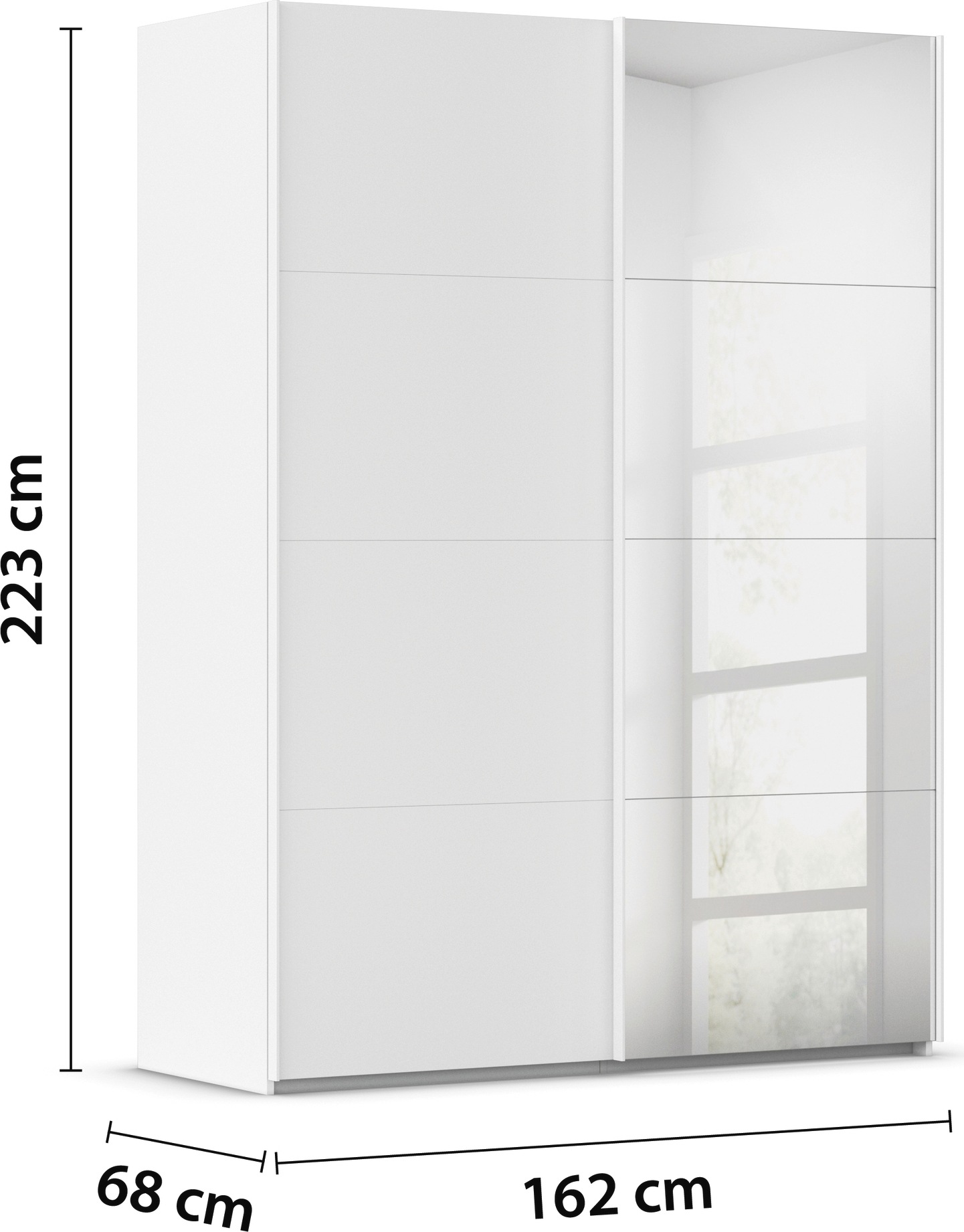 rauch Schwebetürenschrank »Kleiderschrank Schrank Garderobe Schlafzimmerschrank EVELYN«, in elegantem Stil mit Spiegel 5 Breiten viel Stauraum MADE IN GERMANY