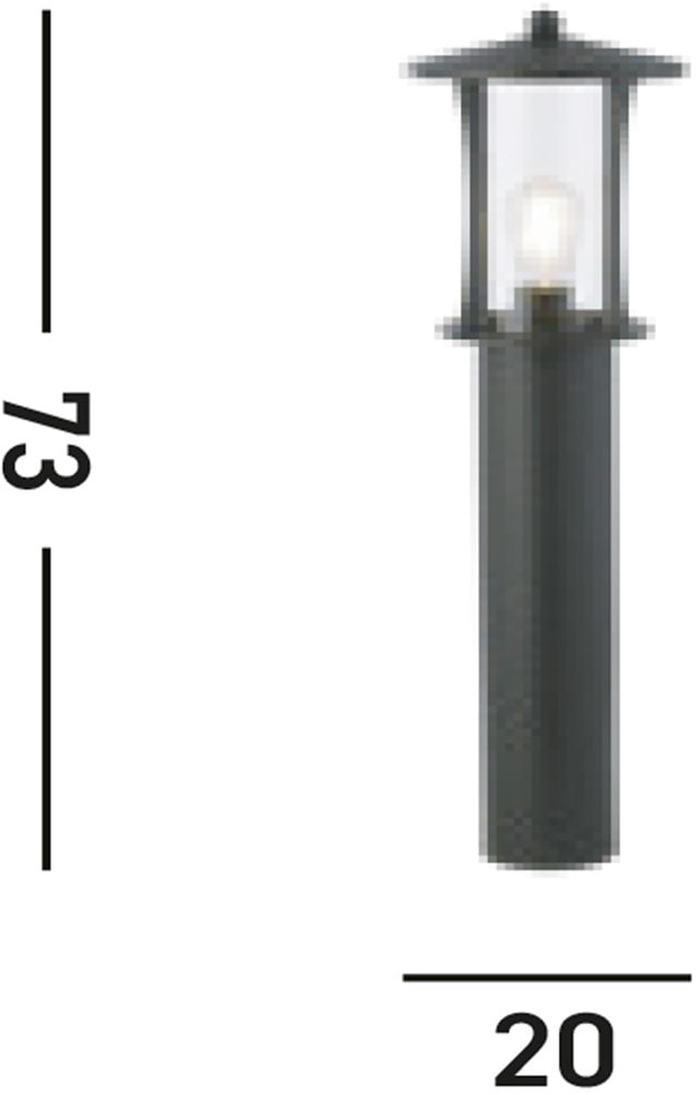 Searchlight Pollerleuchte »Pagoda Outdoor Post - Black Metal & Clear Glass« E27 1 Stk.