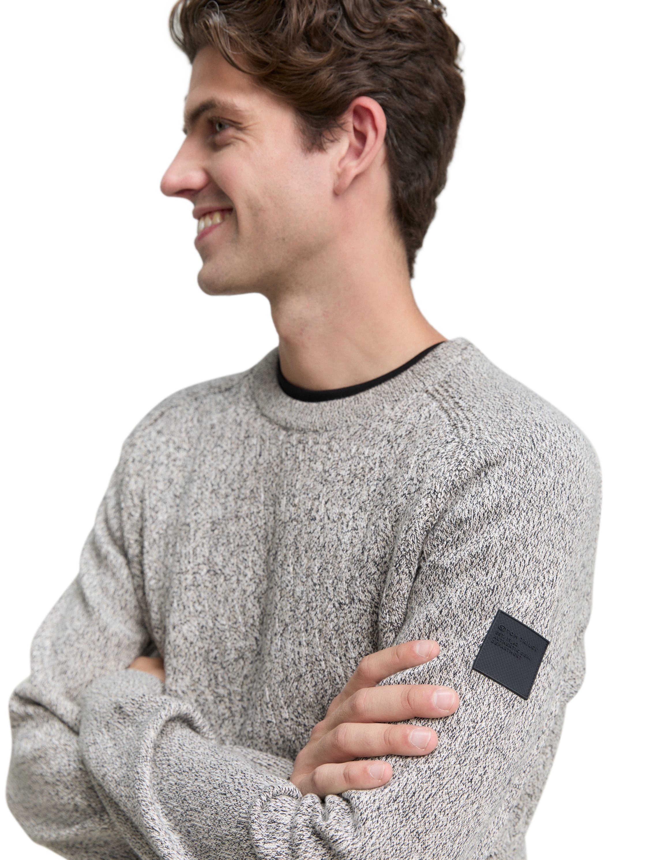 TOM TAILOR Strickpullover mit Logo Stickerei am Arm