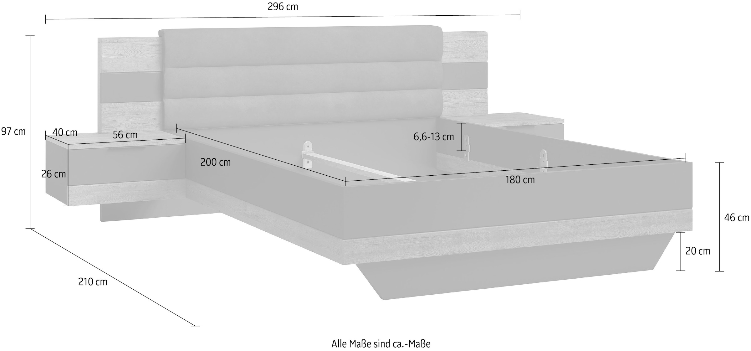 15. Bild von Schlafkontor Bettgestell »Linea«, inkl. 2 Nachttische