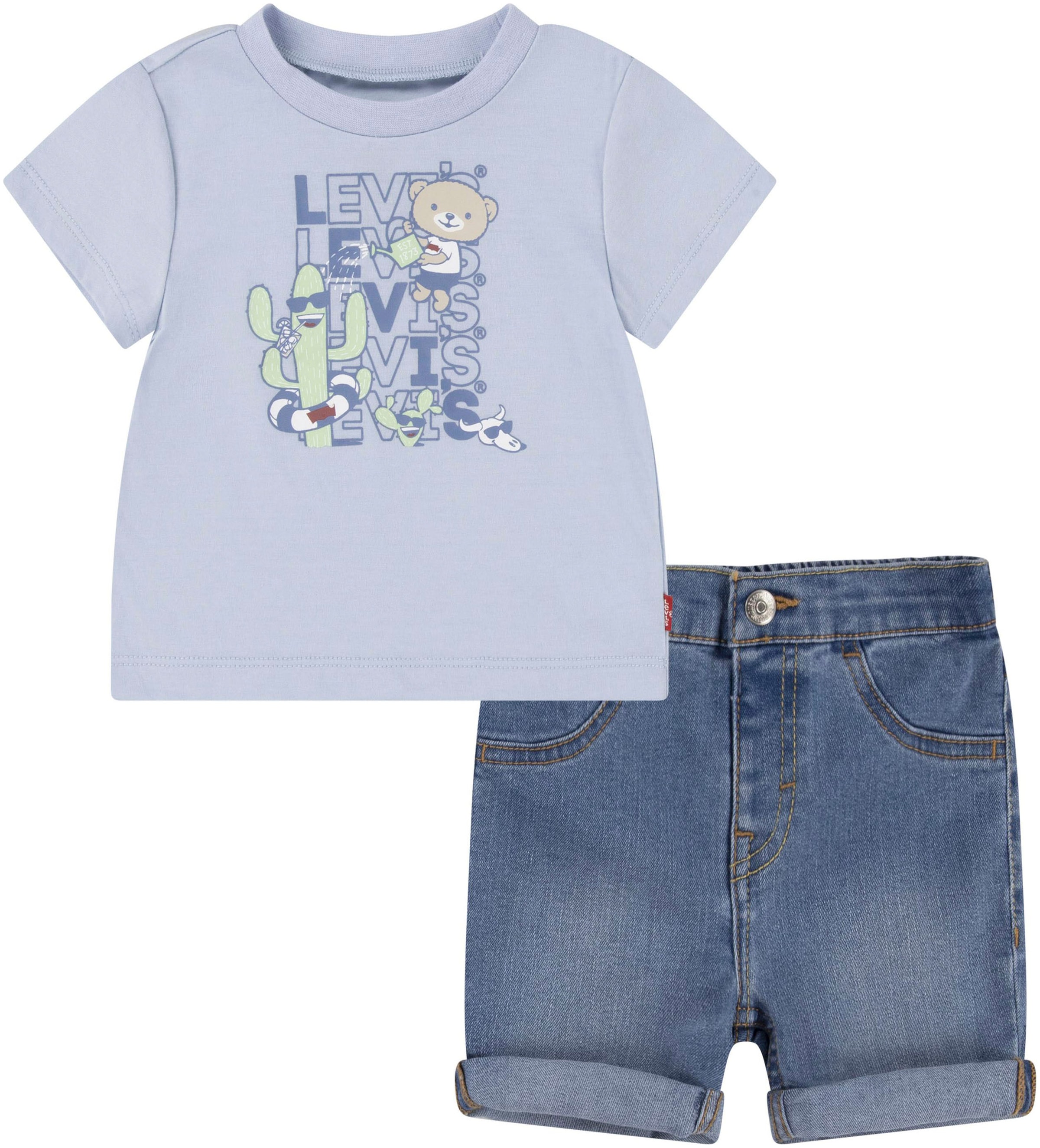 Levi's® Kids T-Shirt & Shorts »CRITTER STACKED LOGO TEE« Set, 2 Stk. for Baby BOYS