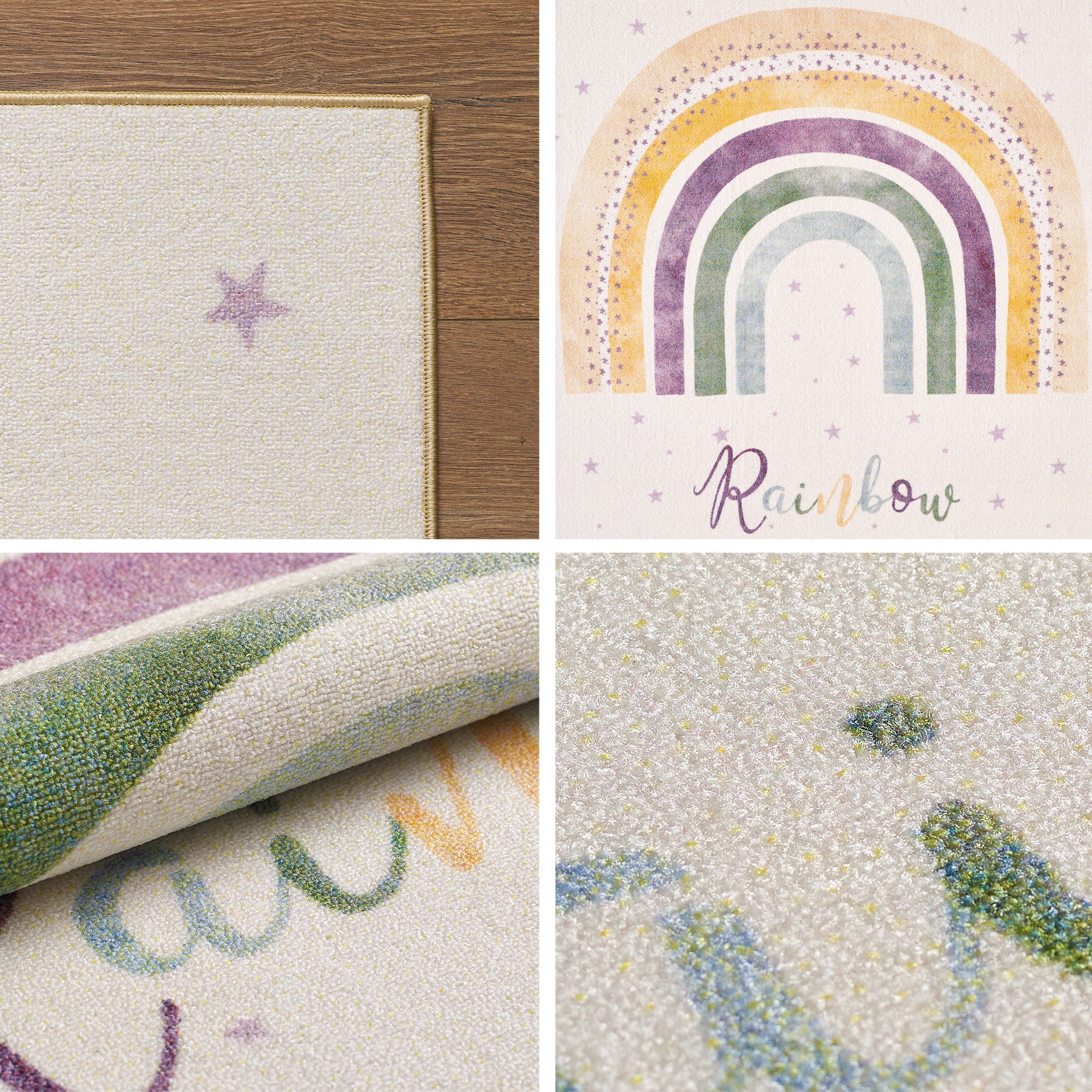 Ayyildiz Teppiche Kinderteppich »PLAY 2018«, rechteckig, 8 mm Höhe, rutschhemmend, bunt Motiv Regenbogen, Kurzflor