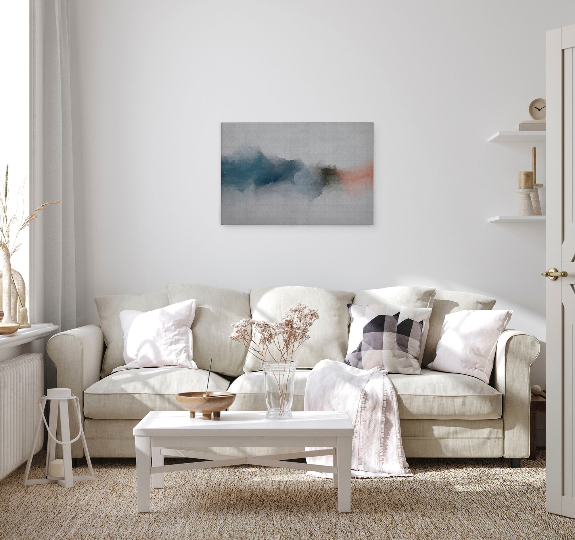 A.S. Création Leinwandbild »daydream«, Kunst-Abstrakt-Kinder, (1 St.), Keilrahmen Bild Farben Grau Bunt Leinwand-Bild Wohnzimmer modern Wand