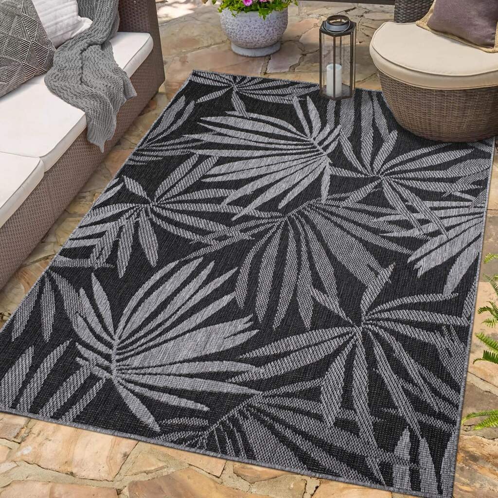 Carpet City Outdoorteppich »DUO RUG 5771«, rechteckig, 5 mm Höhe, Wendeteppich Wetterfest In- & Outdoor, Balkon, Terrasse, Wohnzimmer