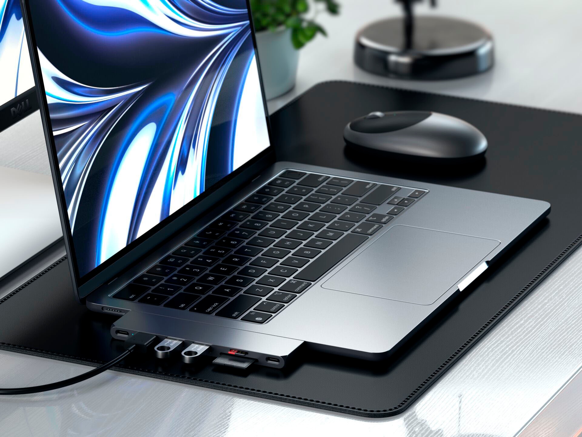 Satechi Laptop-Adapter »USB-C Pro Hub Slim Adapter«, USB-C zu USB Typ A-USB Typ C-USB 4.0-HDMI-SD-Card-MicroSD-Card