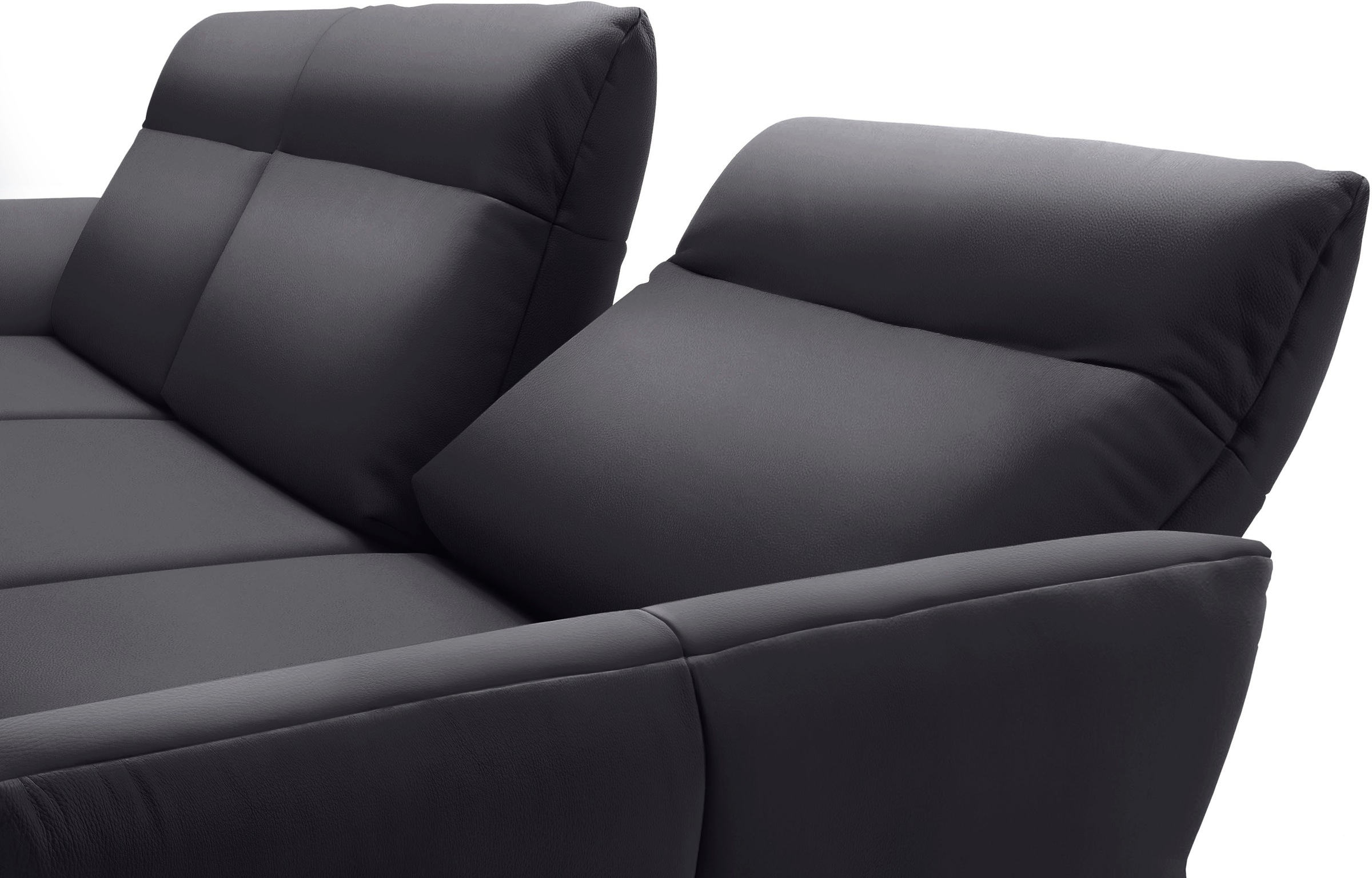 Creation BY ROLF BENZ Ecksofa »CR.460«, Sockel in Nussbaum, Winkelfüße in Umbragrau, Breite 338 cm