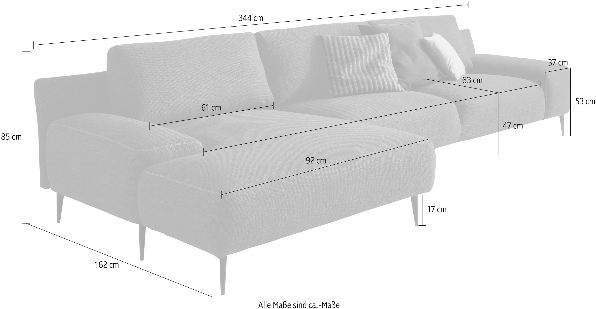 designwerk Ecksofa »Forma L-Form, zeitloses Designsofa mit aktuellem Fuß«, in hochwertiger Verarbeitung & tollem Sitzkomfort