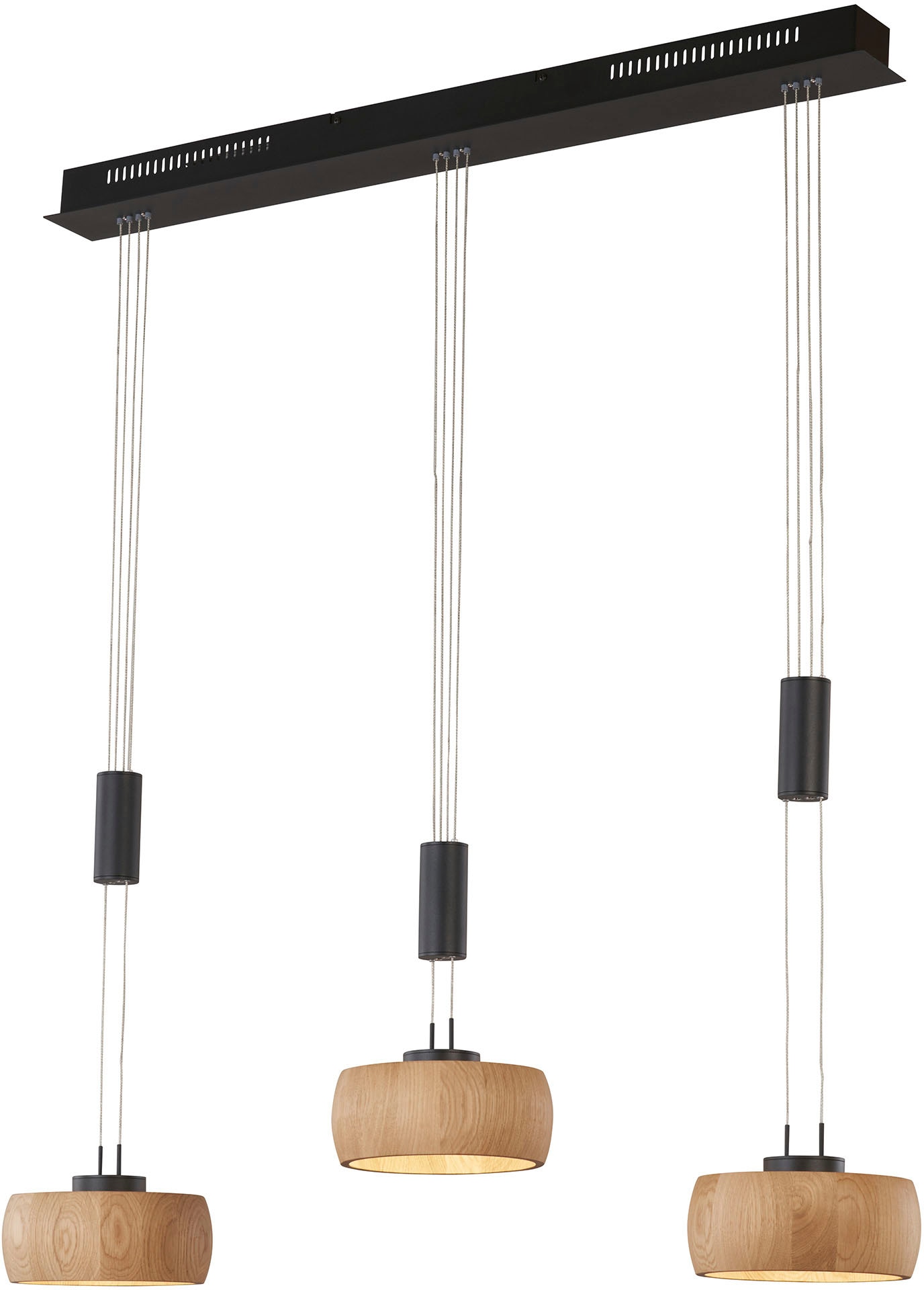 FISCHER & HONSEL Pendelleuchte »Shine-Wood«, 3 flammig, Leuchtmittel LED-Modul | LED fest integriert, made in Germany, langlebige LED