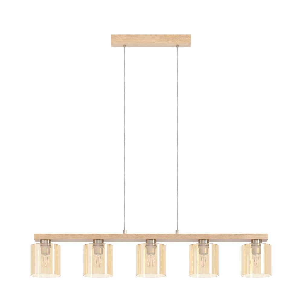 EGLO Hängeleuchte »CASTRALVO«, 5 flammig, Leuchtmittel E27 | ohne Leuchtmittel, Pendelleuchte, Esszimmerlampe, E27 Fassung, 121 cm, FSC zertifiziert