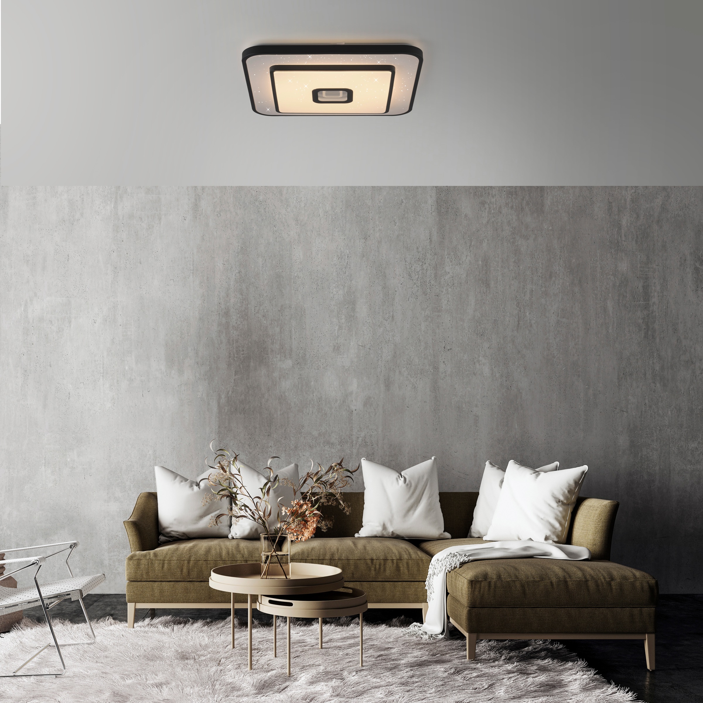 JUST LIGHT LED Deckenleuchte »TURANUS« LED-Board 1 Stk. Warmweiß Starry-Cov günstig online kaufen