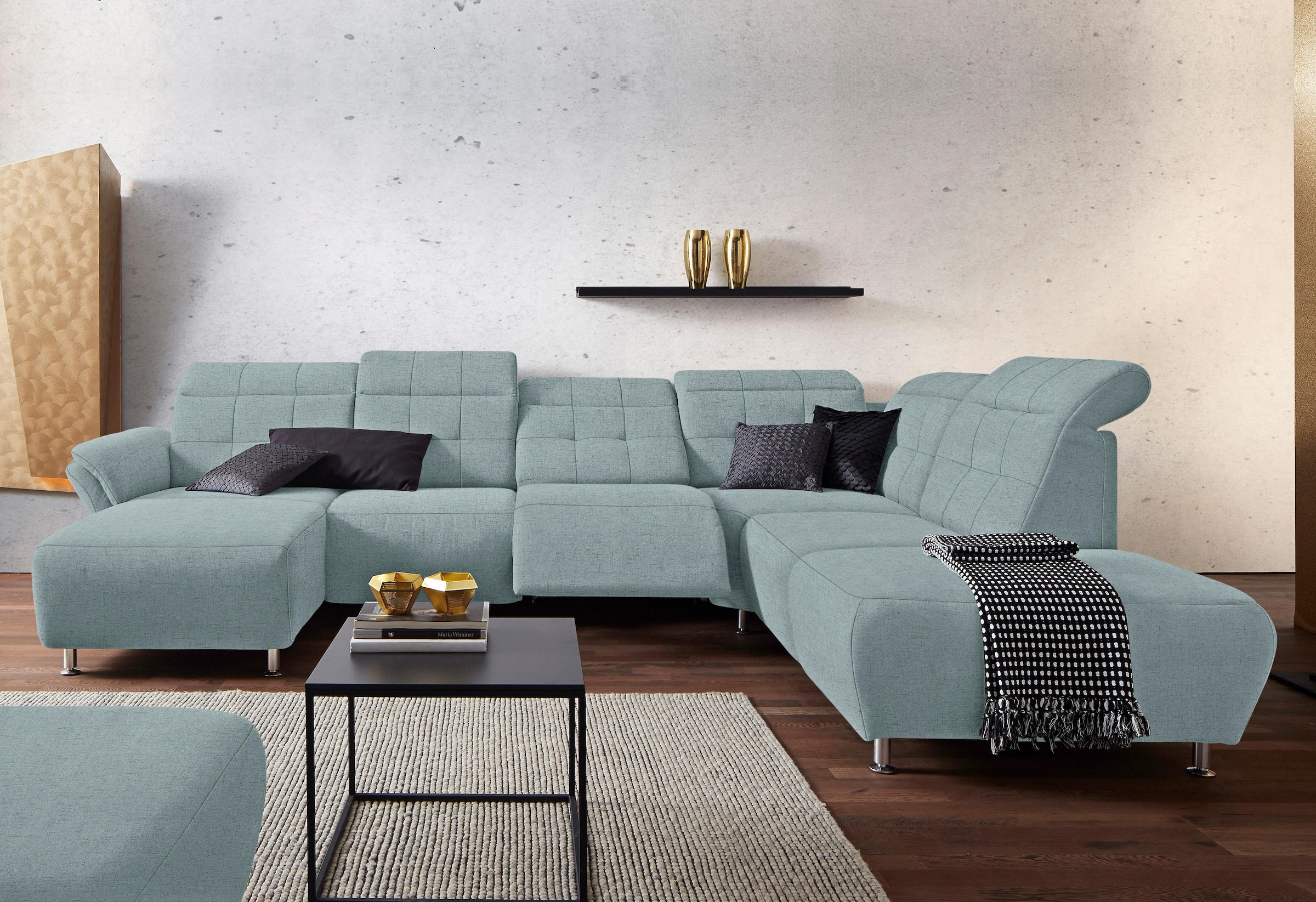 Home affaire Wohnlandschaft »Manhattan U-Form« 2 Sitze mit elektrischer Rel günstig online kaufen