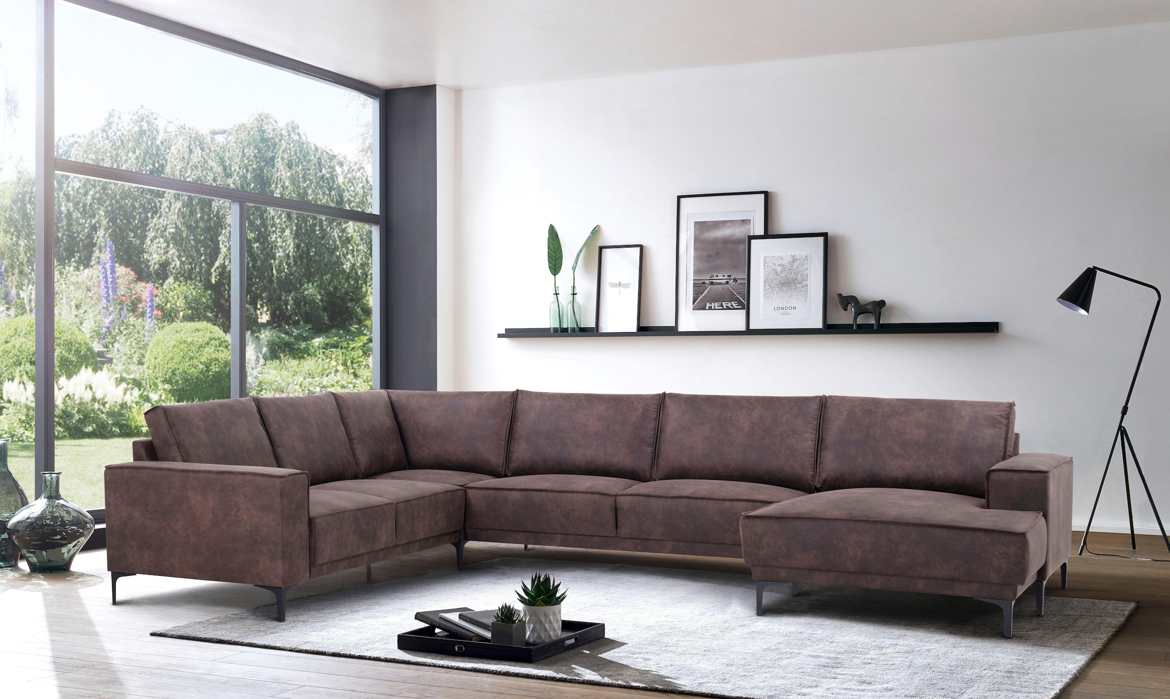 OTTO home Wohnlandschaft »XXL Sofa Oland, Struktur, Flachgewebe, Luxus-Micr günstig online kaufen