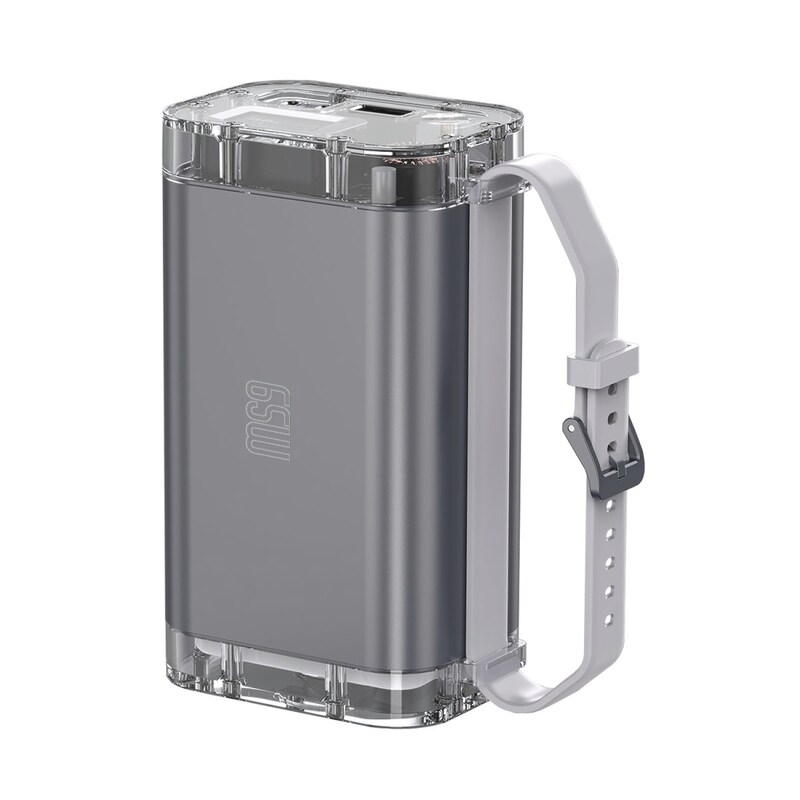 4SMARTS Powerbank »Powerbank Lucid Air 26.800 mAh 65W« Powerbank Lucid Air 26800mAh 65W, grau 26.800 mAh 11, 1 schnelles Laden, IP67, LCD-Display...