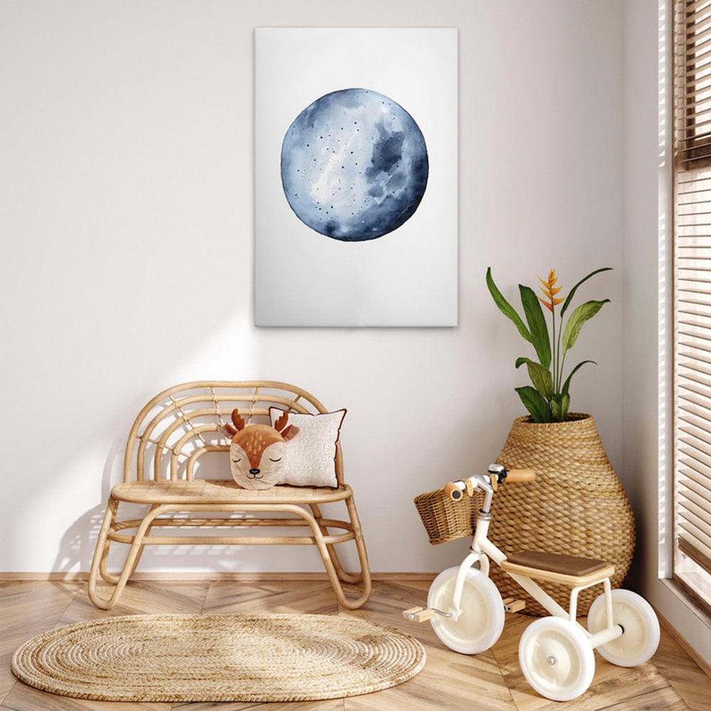 A.S. Création Leinwandbild »Blue Moon - Wandbild Weiß Blau Keilrahmen Kunst günstig online kaufen