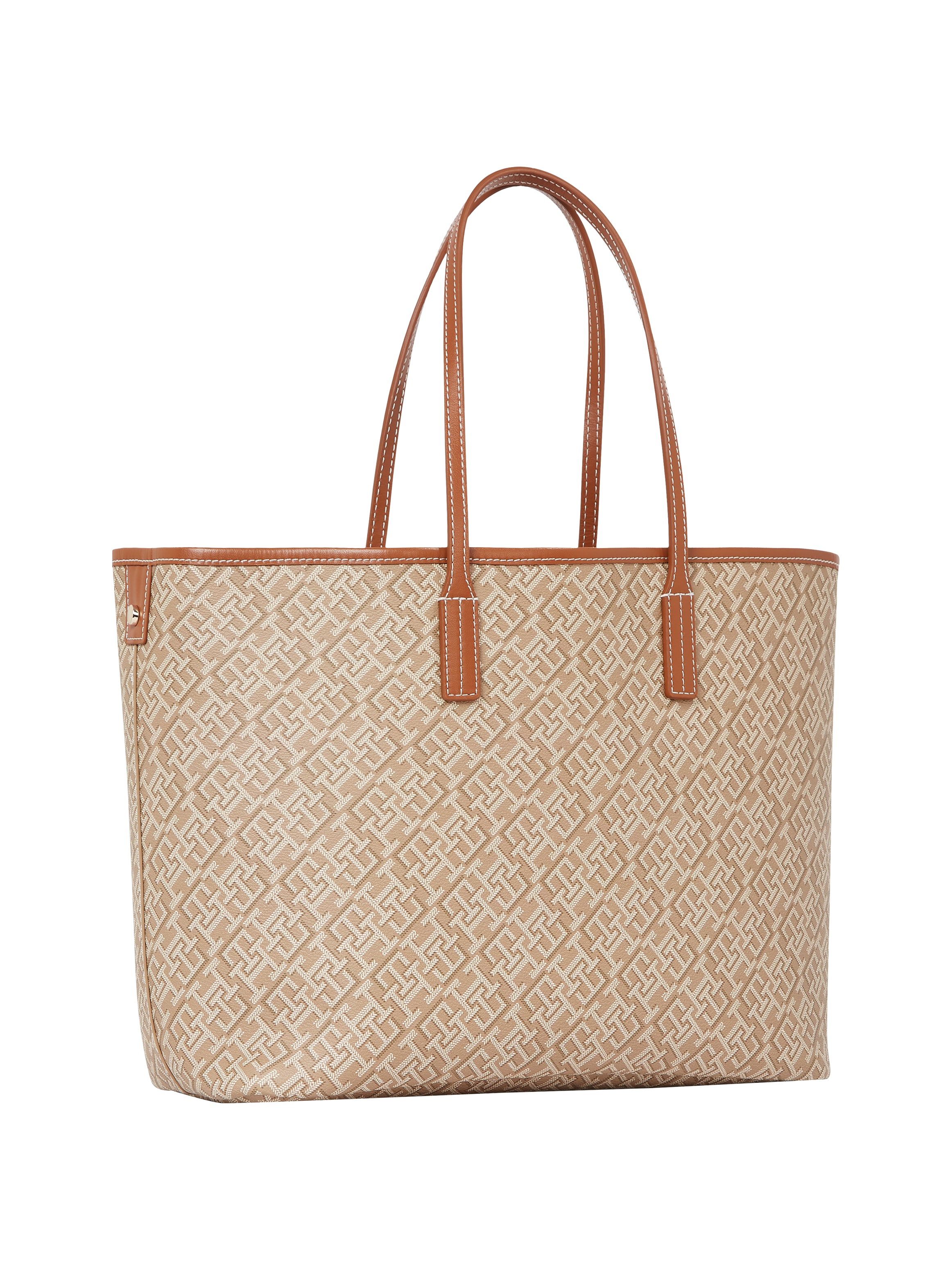 Tommy Hilfiger Tragetasche »TH MONOPLAY LEATHER TOTE«, Damen Schultertasche, Henkeltasche, Shopper mit Allover-Print