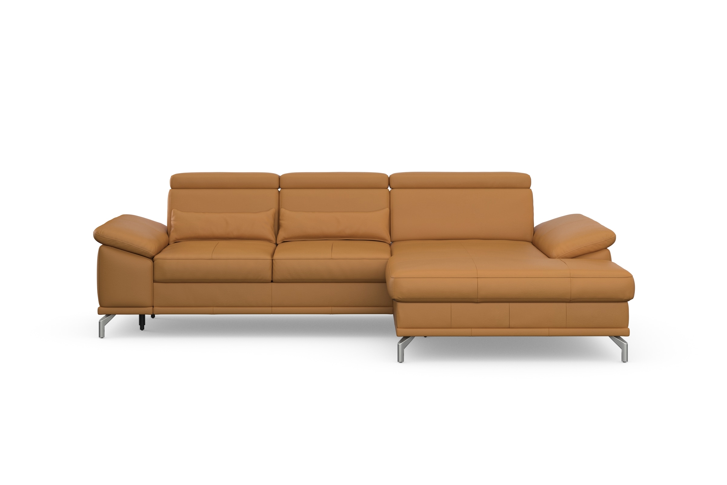 sit&more Ecksofa »Cabrio L-Form, mit Sitztiefenverstellung, Arm- und Kopfteilverstellung«, 2 Nierenkissen, Federkern, optional Bettfunktion und Stauraum