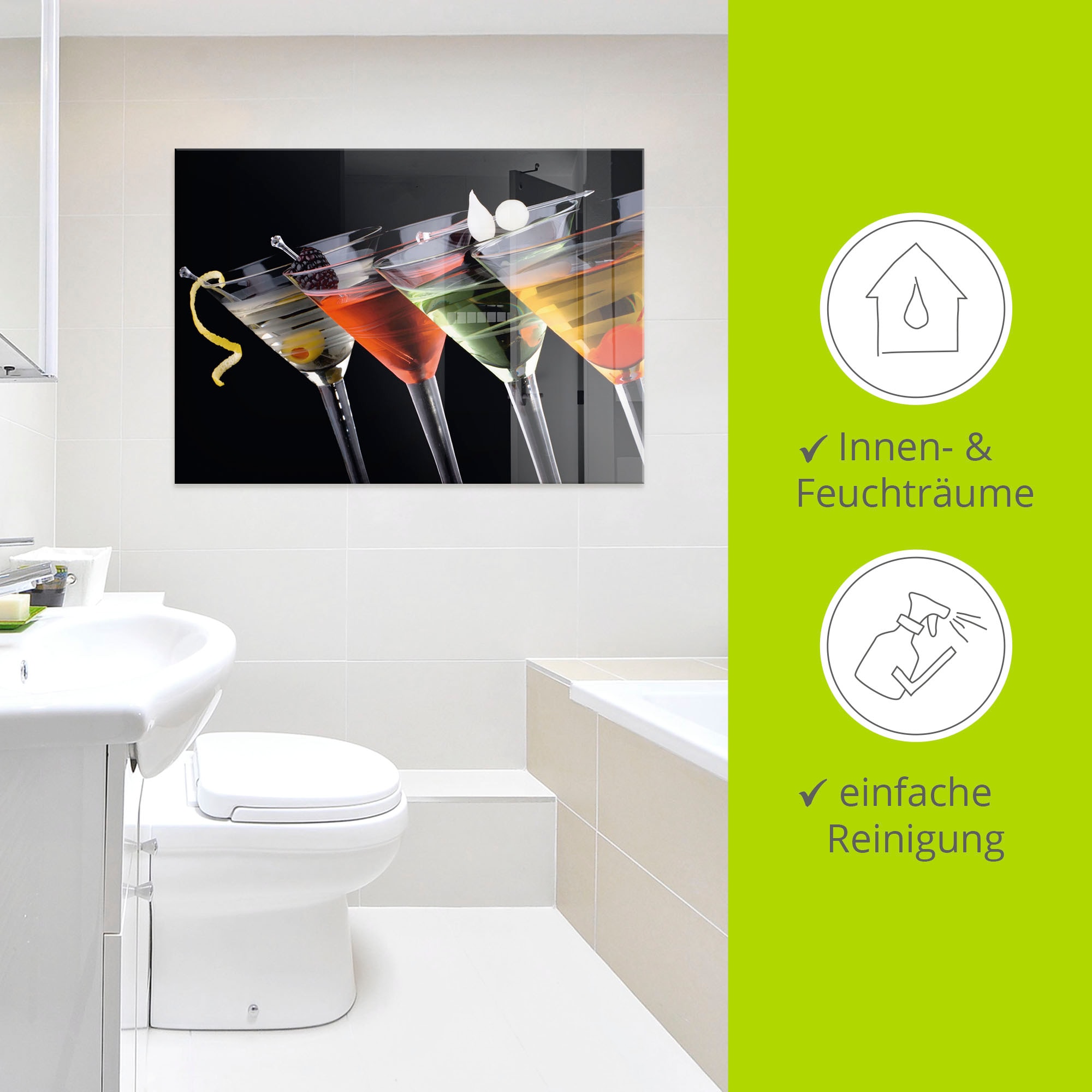 Artland Glasbild »Klassische Martini - Cocktail« Getränke 1 Stk. tlg. in verschiedenen Größen