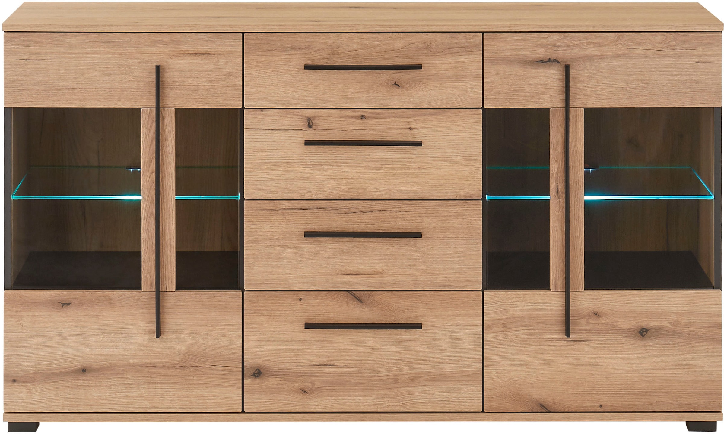 INOSIGN Sideboard »Cantara, moderner Schrank, Kommode in Eiche Evoke oder weiß«, schwarze Stangengriffe, ausreichend Stauraum, vielseitig einsetzbar