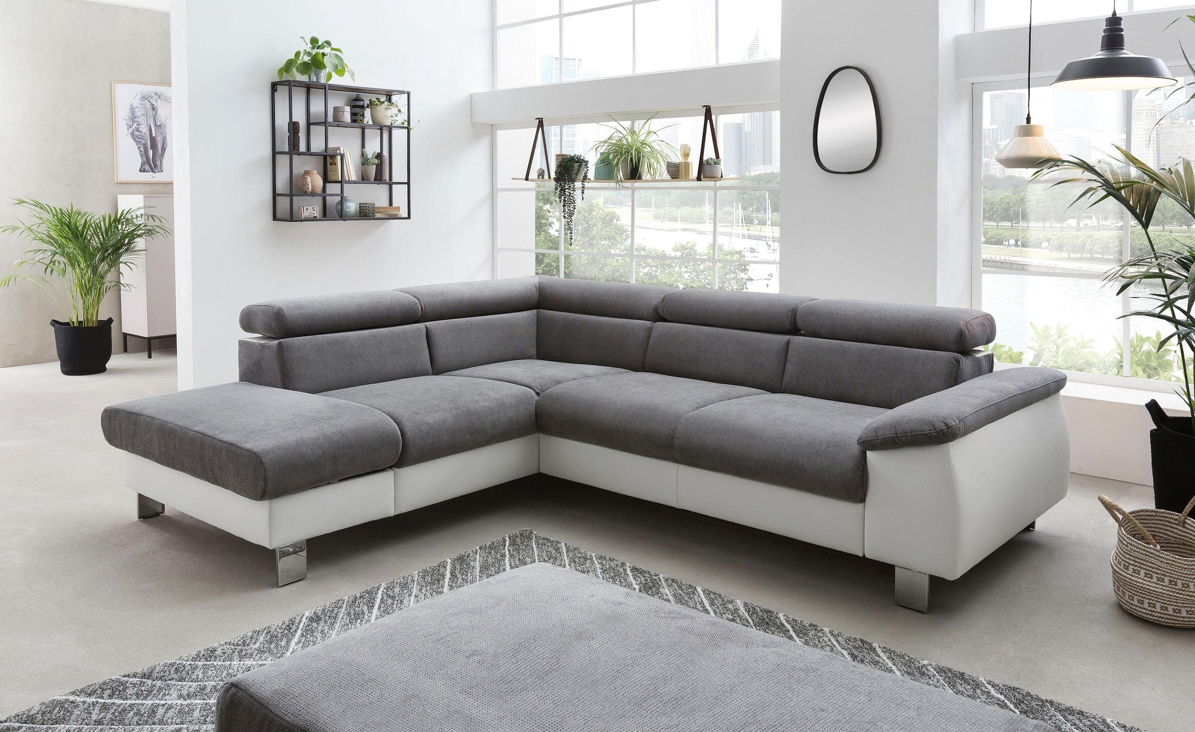 COTTA Ecksofa »Komaris L-Form, B: 249 cm« mit Kopfteilverstellung, optional günstig online kaufen