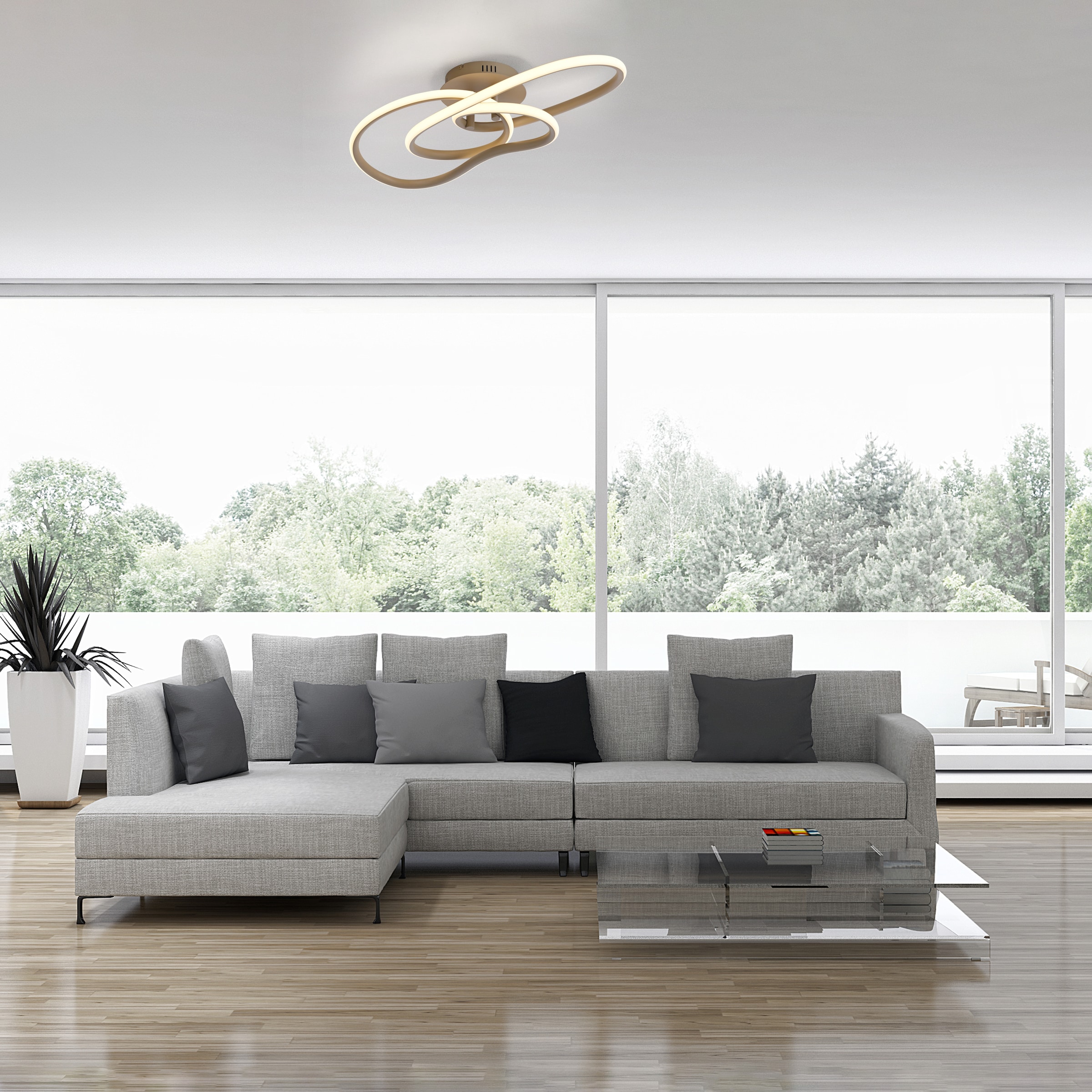 Paul Neuhaus LED Deckenleuchte »TWIST« LED-Board 1 Stk. Warmweiß Stufenlos dimmbar über Lichtschalter, Memoryfunktion