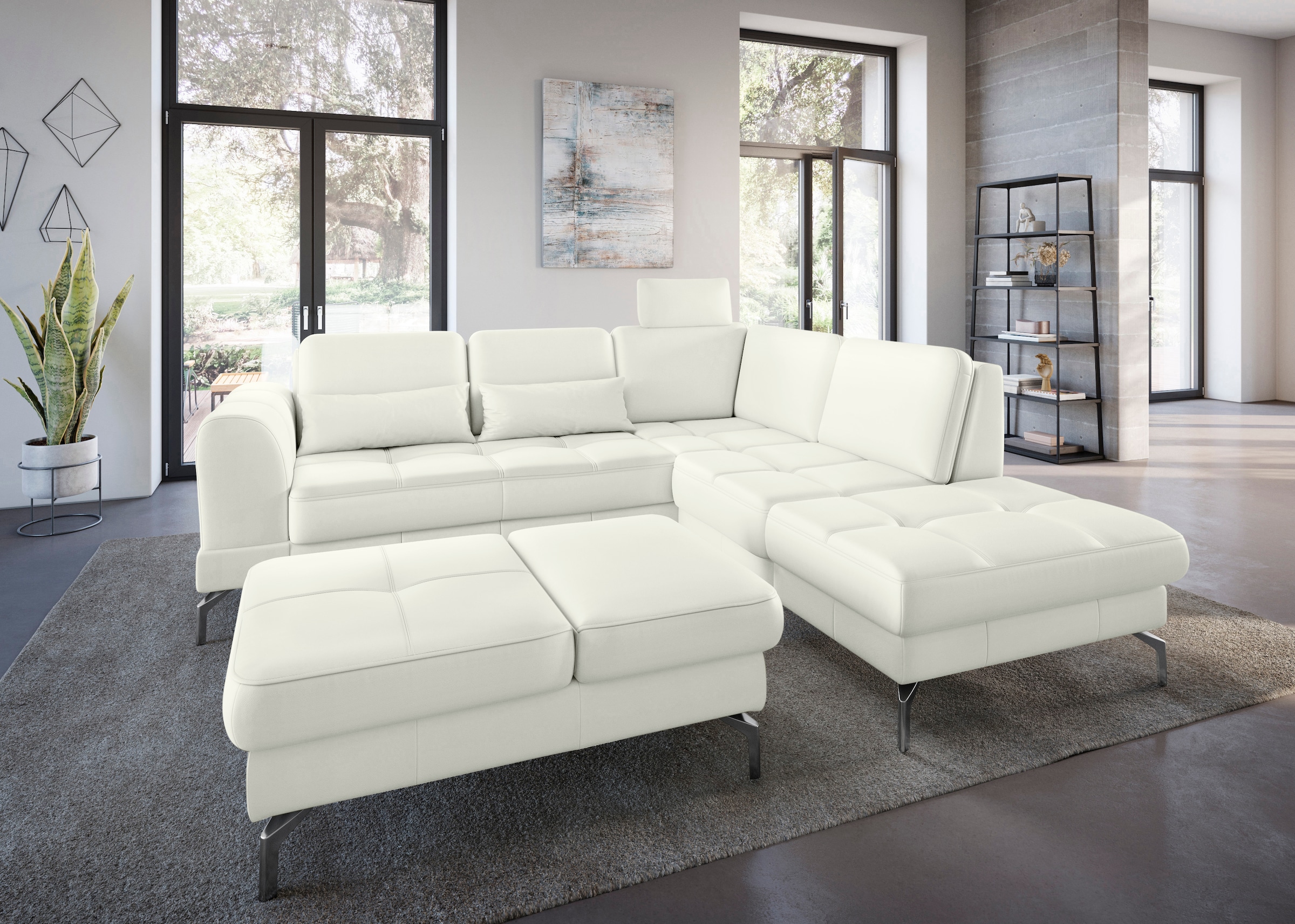 sit&more Hocker »Bendigo«, mit Klappfunktion, Bodenfreiheit 15 cm, wahlweise in 2 Fußfarben