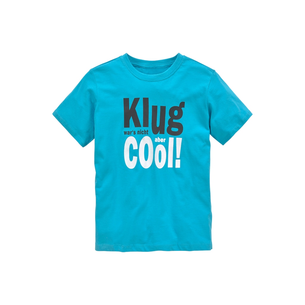KIDSWORLD T-Shirt »KLUG WAR´S NICHT...ABER COOL«, Spruch