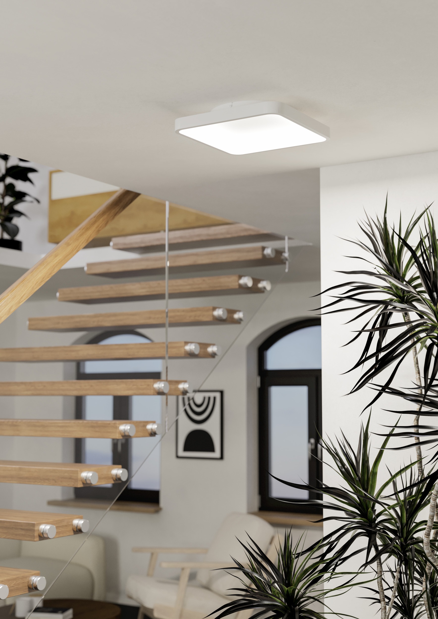 EGLO Deckenleuchte »LORETELLO-Z Deckenlampe - Stahl - LED - 20W - IP20« LED-Modul 1 Stk. Kaltweiß | Neutralweiß | RGB | Warmweiß Wohzimmerlampe, Esszimmerlampe, Flur, Schlafzimmer, L35 x B35 x H7,5cm